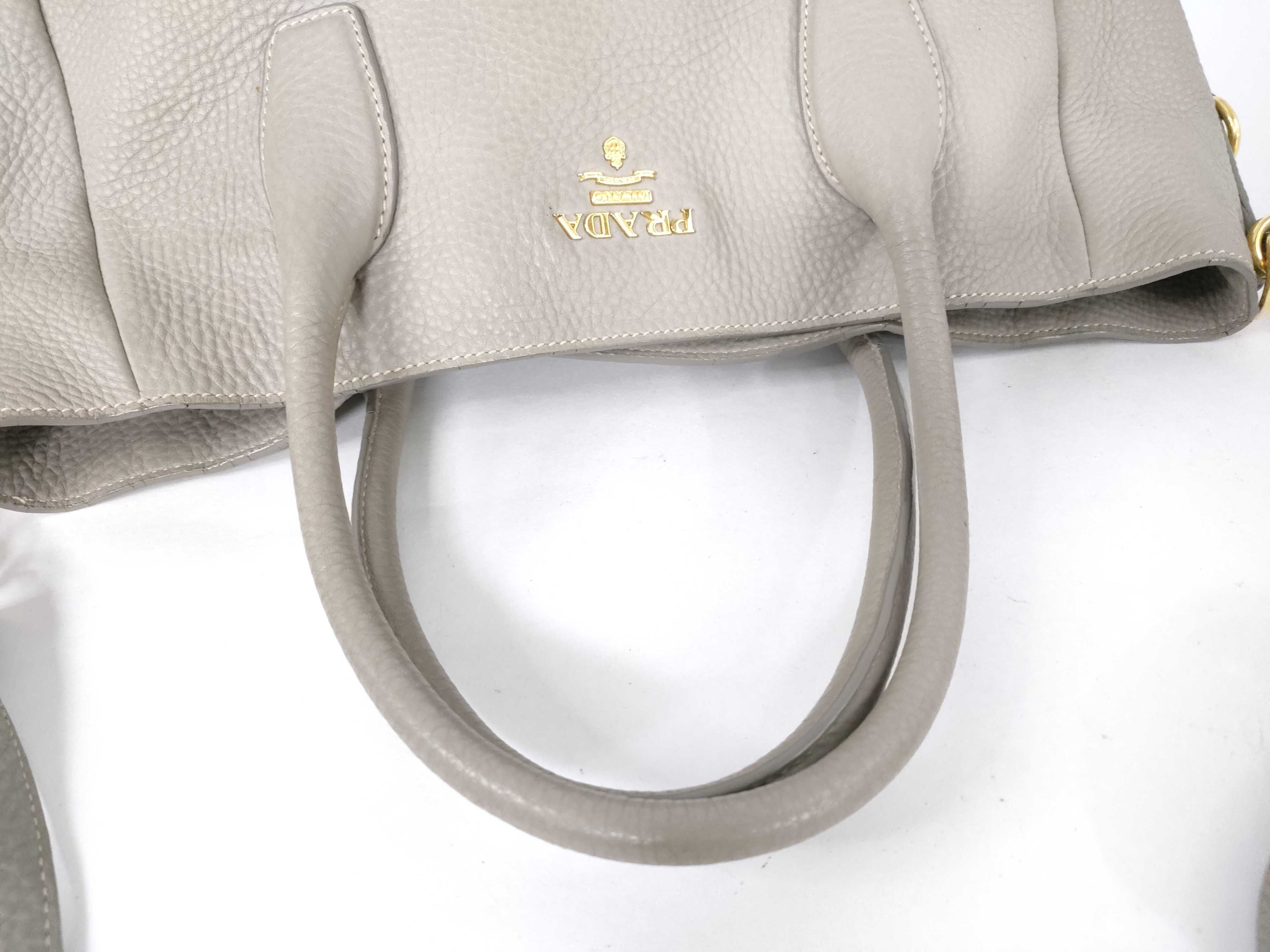 Vitello Lux Tote Bag, Beige Tote Bag — view 3