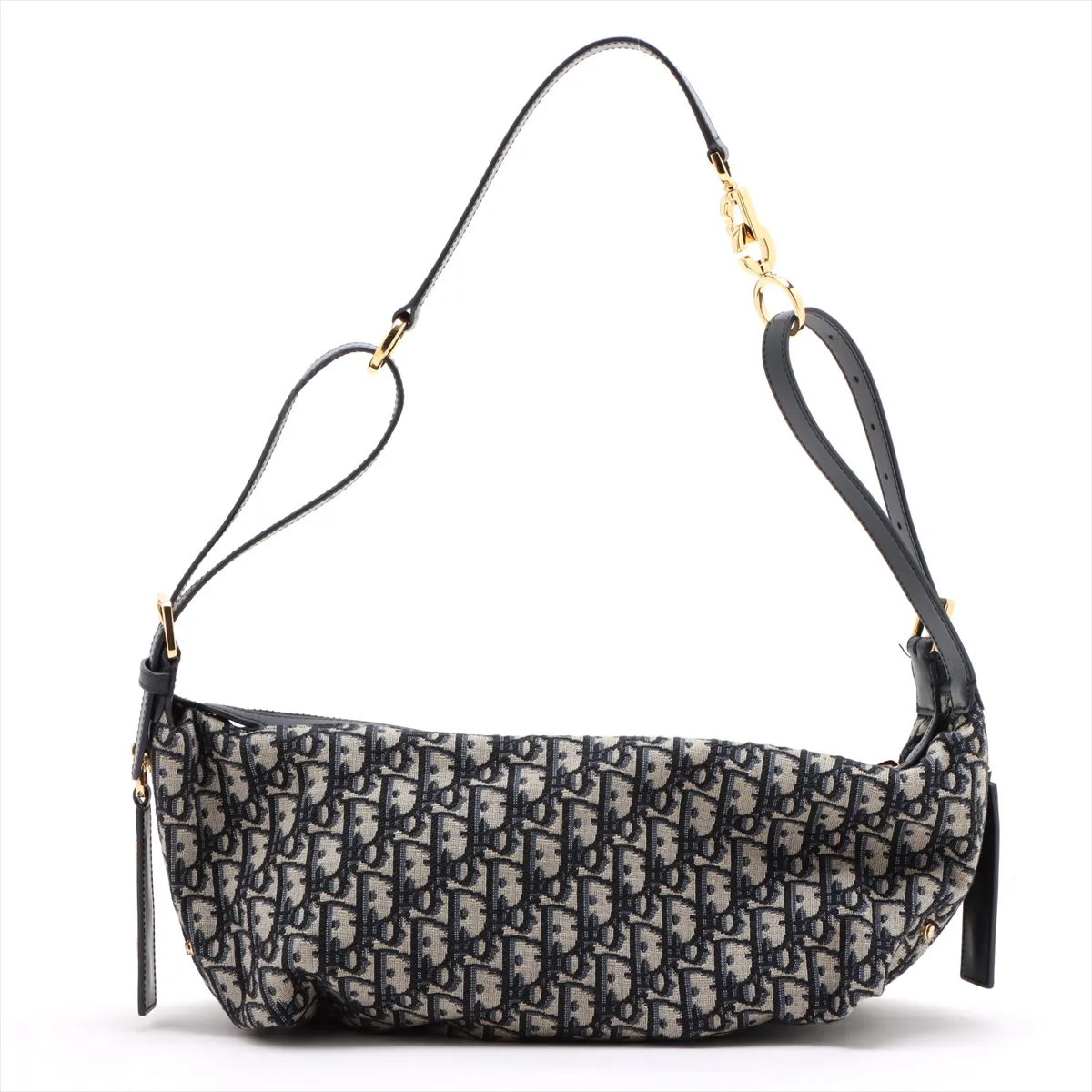 Oblique D-Journey Canvas x Leather Shoulder Bag Navy — view 2
