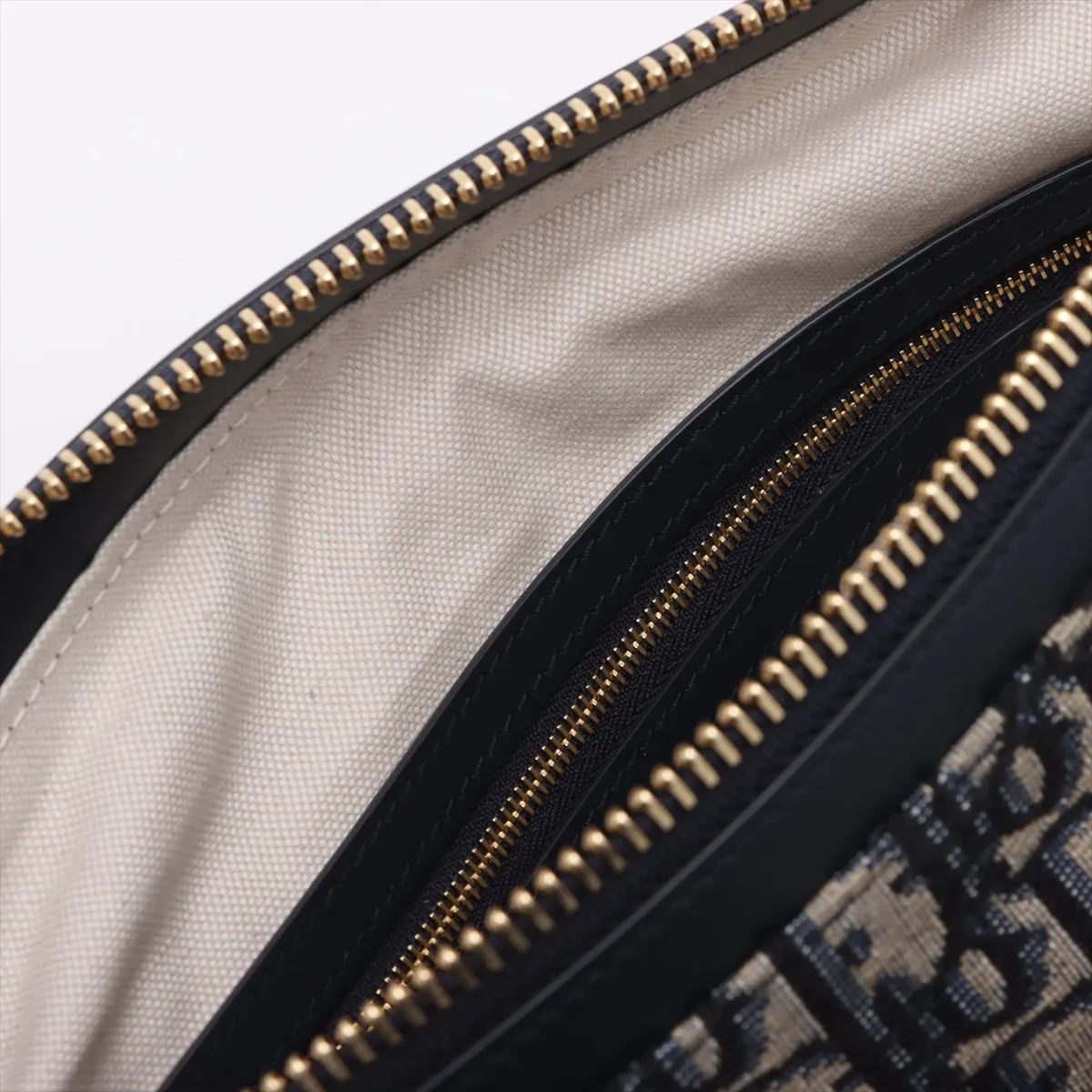 Oblique D-Journey Canvas x Leather Shoulder Bag Navy — view 11