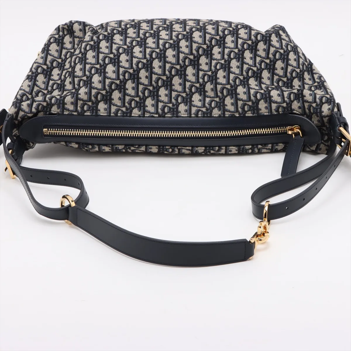 Oblique D-Journey Canvas x Leather Shoulder Bag Navy — view 5