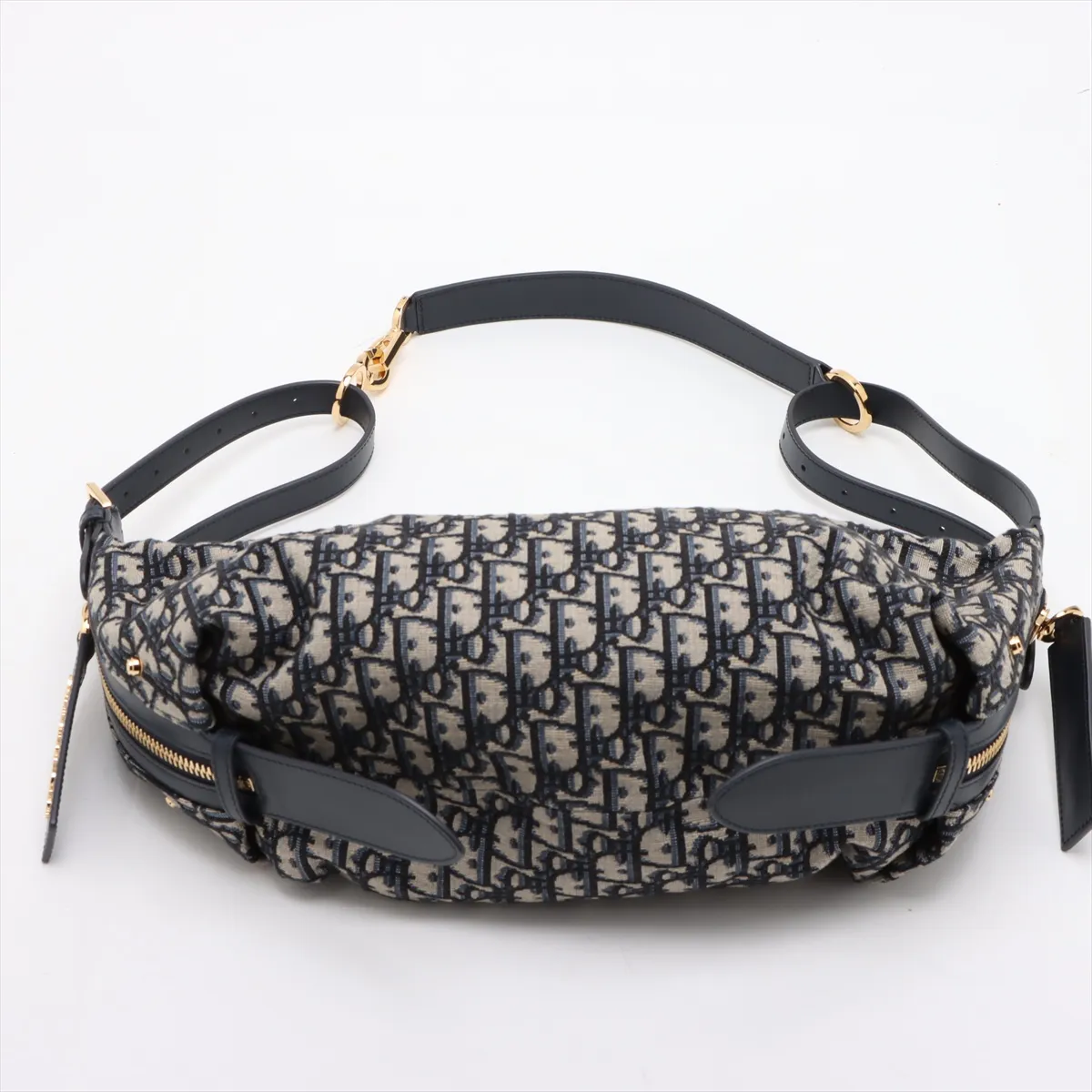 Oblique D-Journey Canvas x Leather Shoulder Bag Navy — view 6