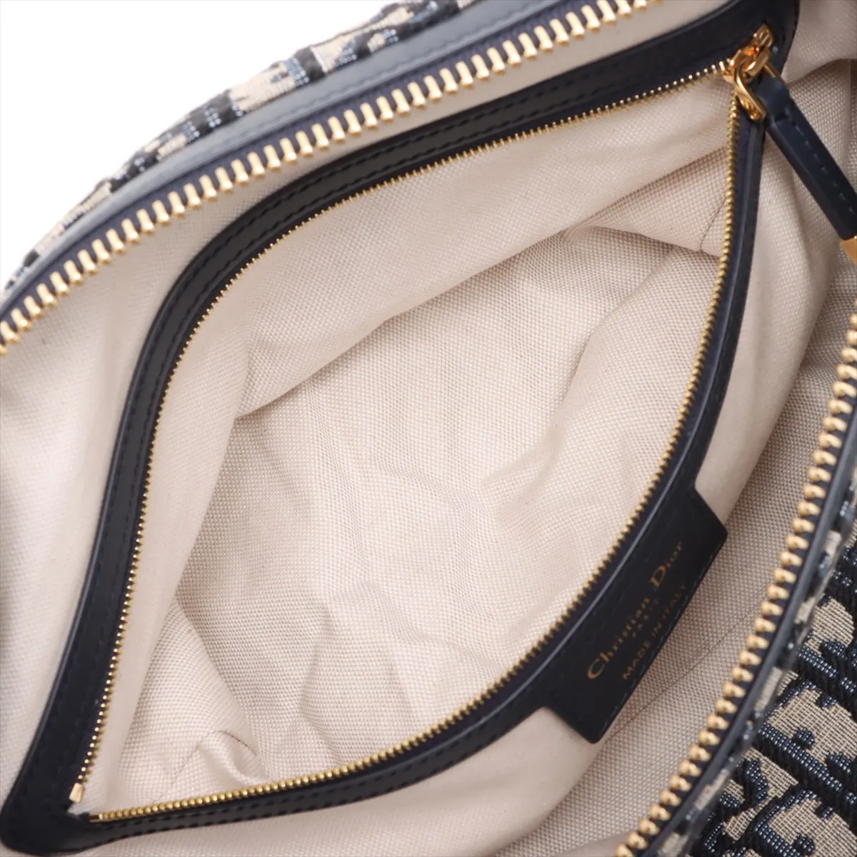Oblique D-Journey Canvas x Leather Shoulder Bag Navy — view 8