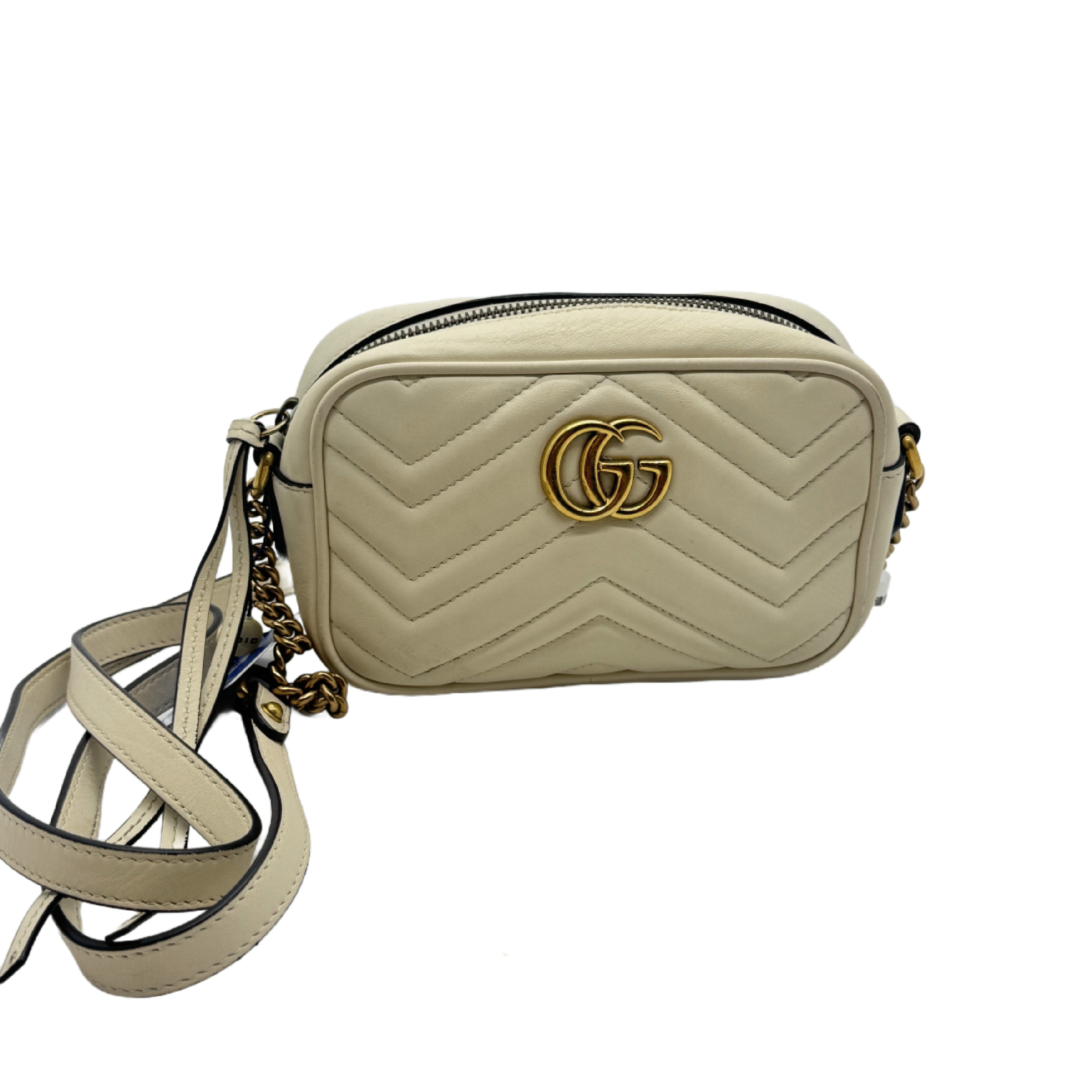 GG Marmont Small Camera Bag, White Shoulder Bag