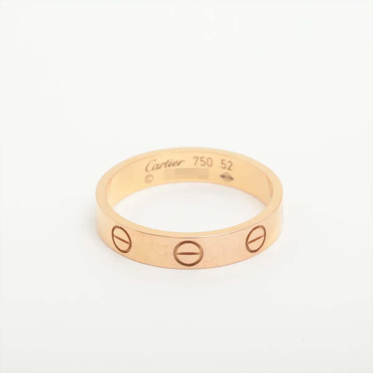 Mini Love Ring, 750 (PG), 3.2g, Size 52, XM4184, Metal wear.