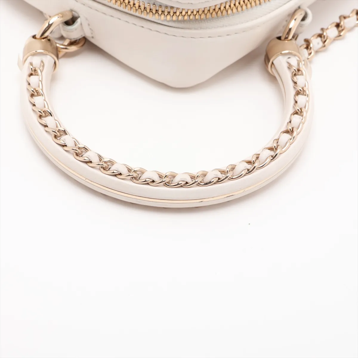 Matelassé Lambskin 2-Way Shoulder Bag, White with Gold Hardware, 30072824 (Serial Number in the 30s) — view 5