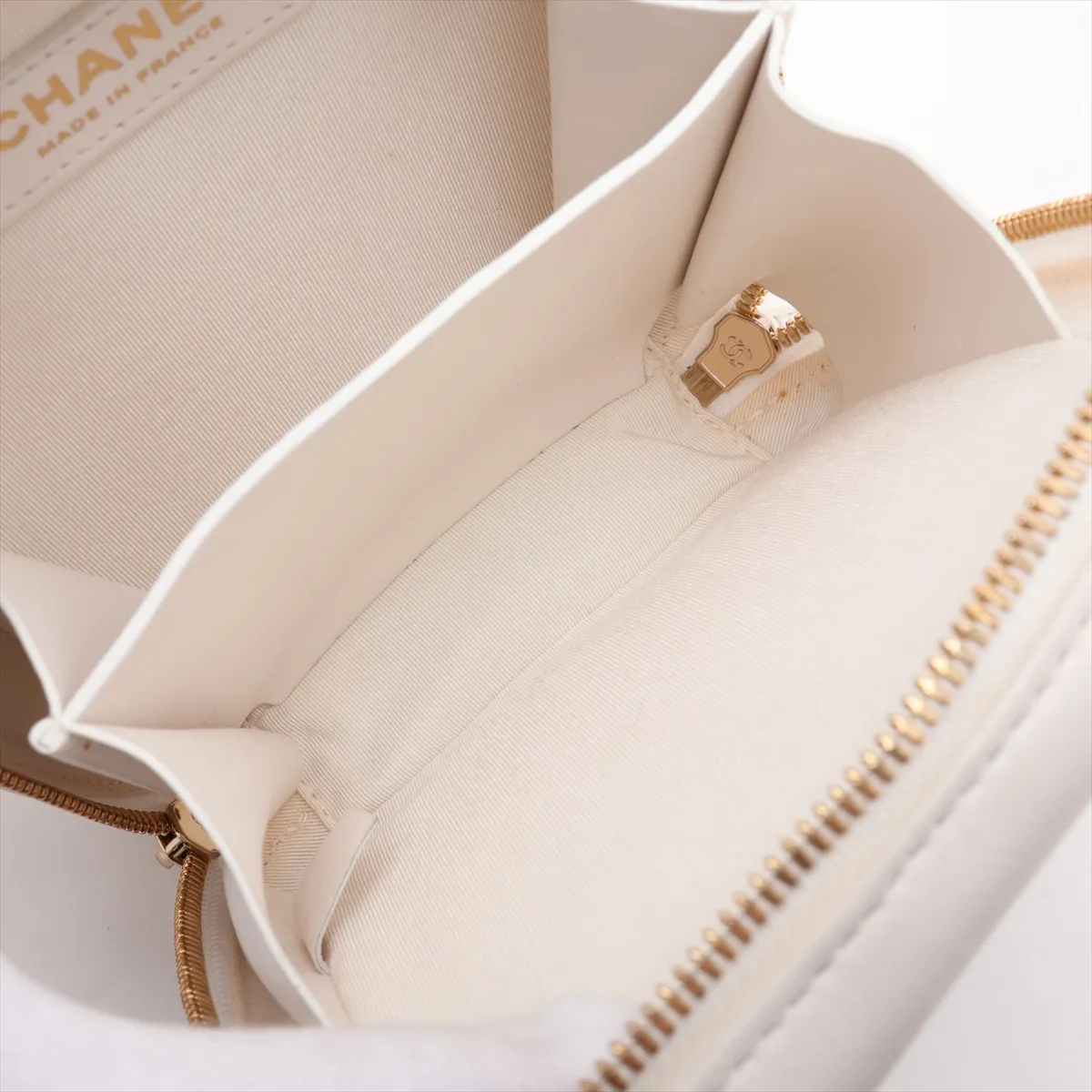 Matelassé Lambskin 2-Way Shoulder Bag, White with Gold Hardware, 30072824 (Serial Number in the 30s) — view 8