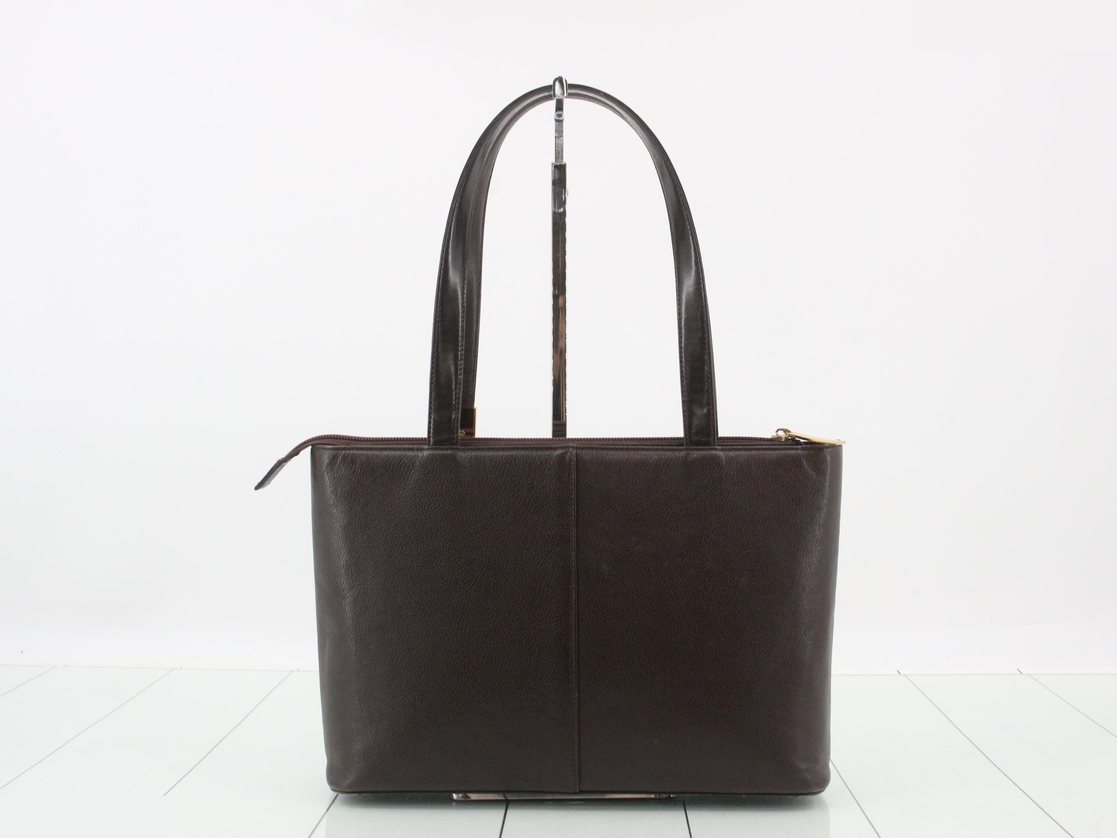 Leather brown handbag — view 2