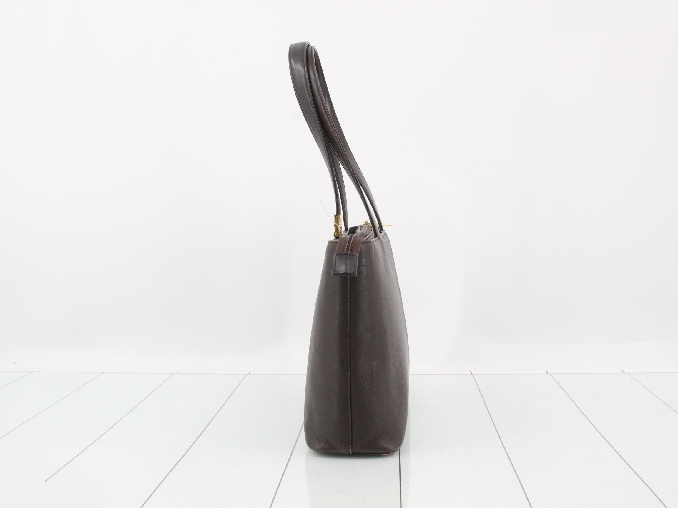 Leather brown handbag — view 3