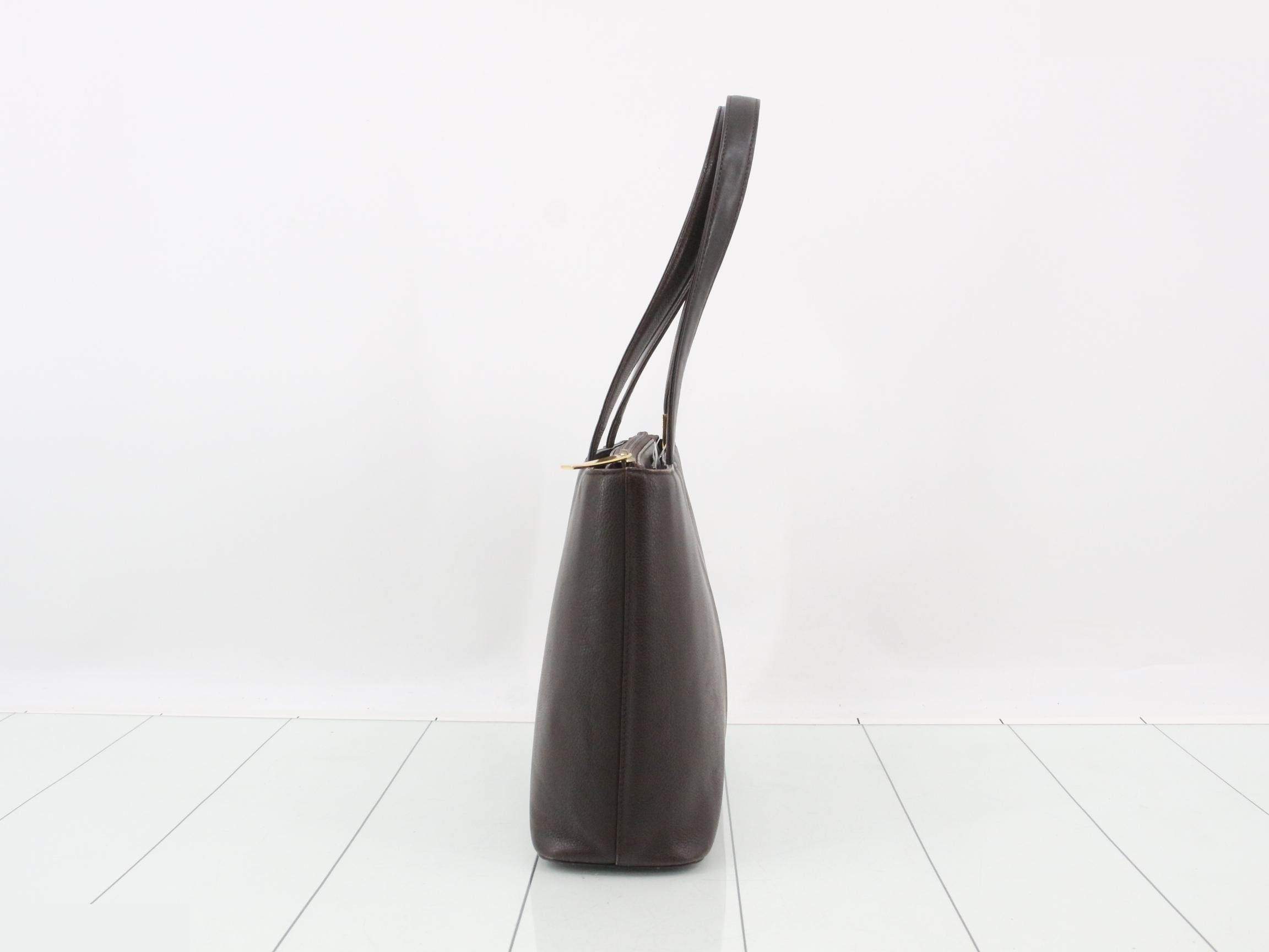 Leather brown handbag — view 4