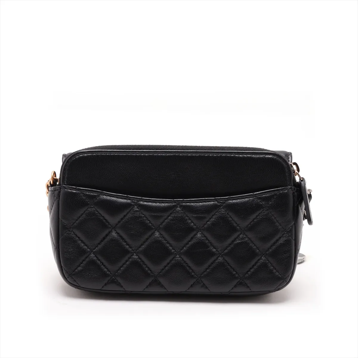[Individually packaged] Chanel Matelassé Lambskin Chain Shoulder Bag, Black with Gold and Gunmetal Hardware, 31713141, Series 31 — view 2