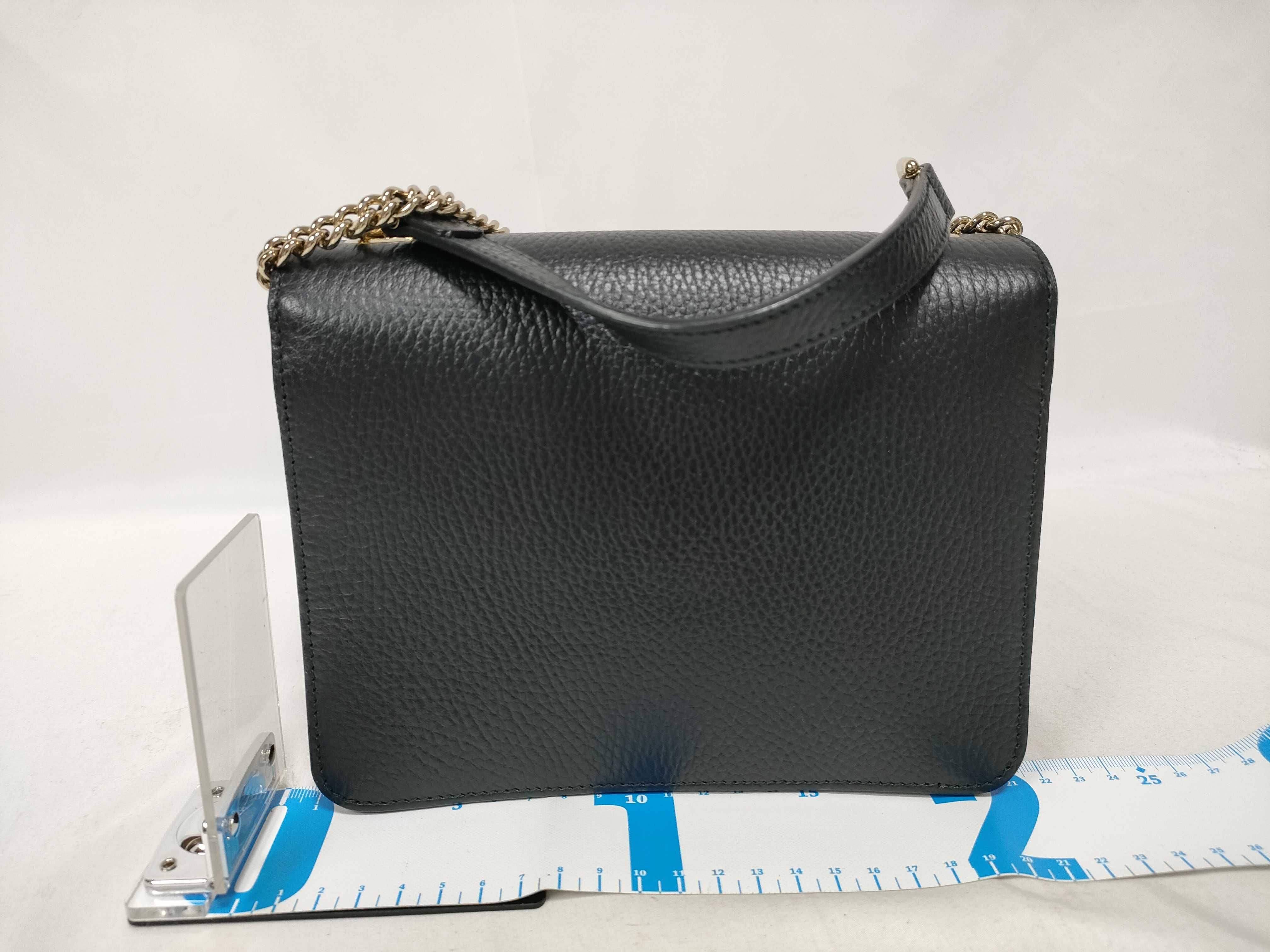 Interlocking G Leather Chain Shoulder Bag, Black, 510304 (Outlet) — view 2