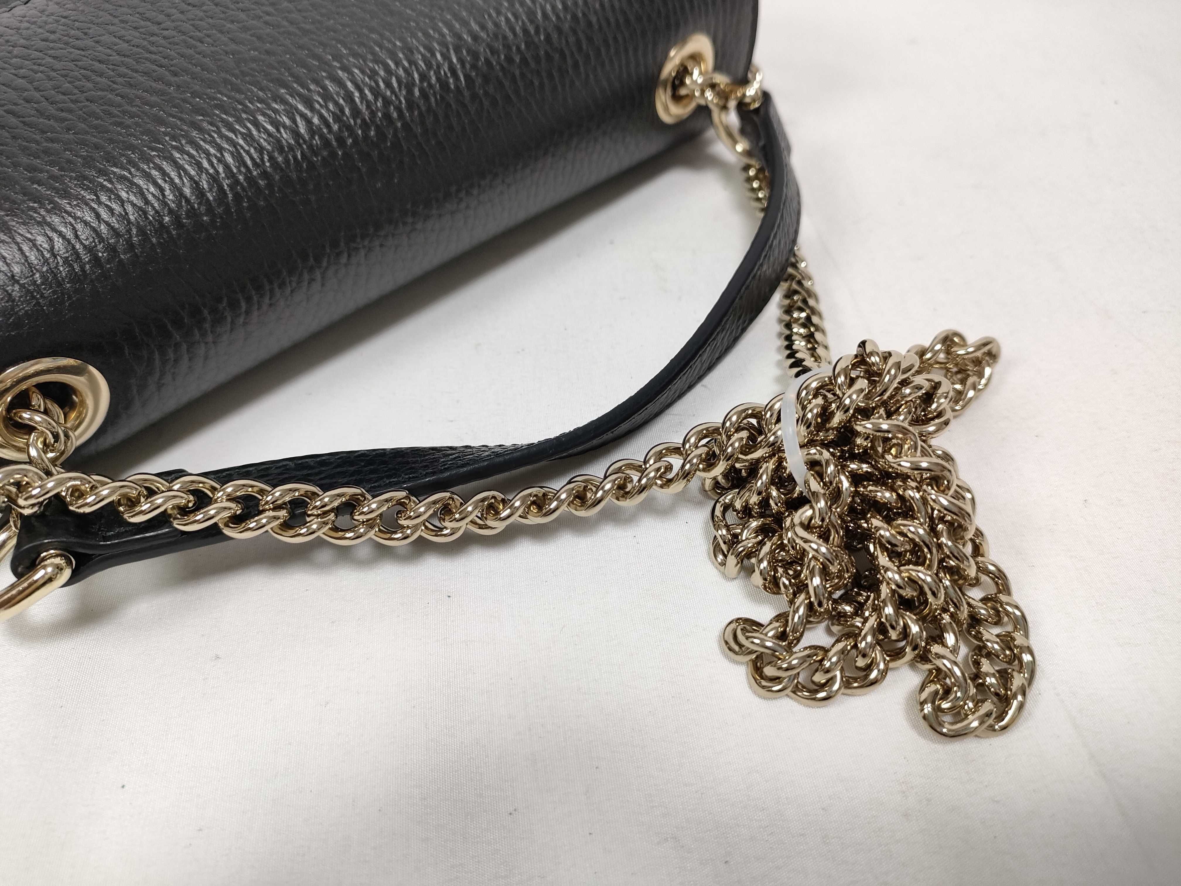 Interlocking G Leather Chain Shoulder Bag, Black, 510304 (Outlet) — view 6