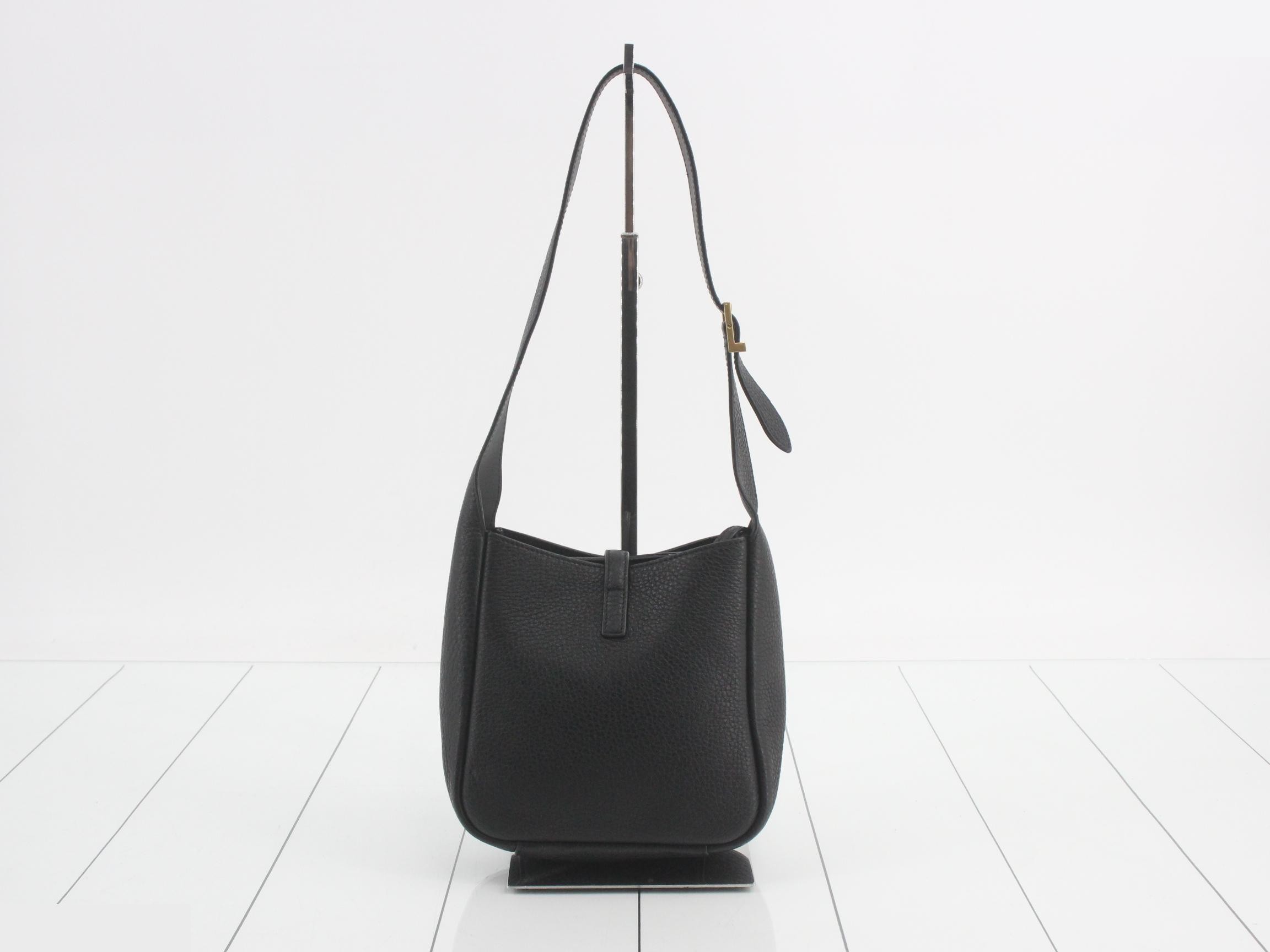 LE5A7 Leather One-Shoulder Bag with Case, Black — view 2
