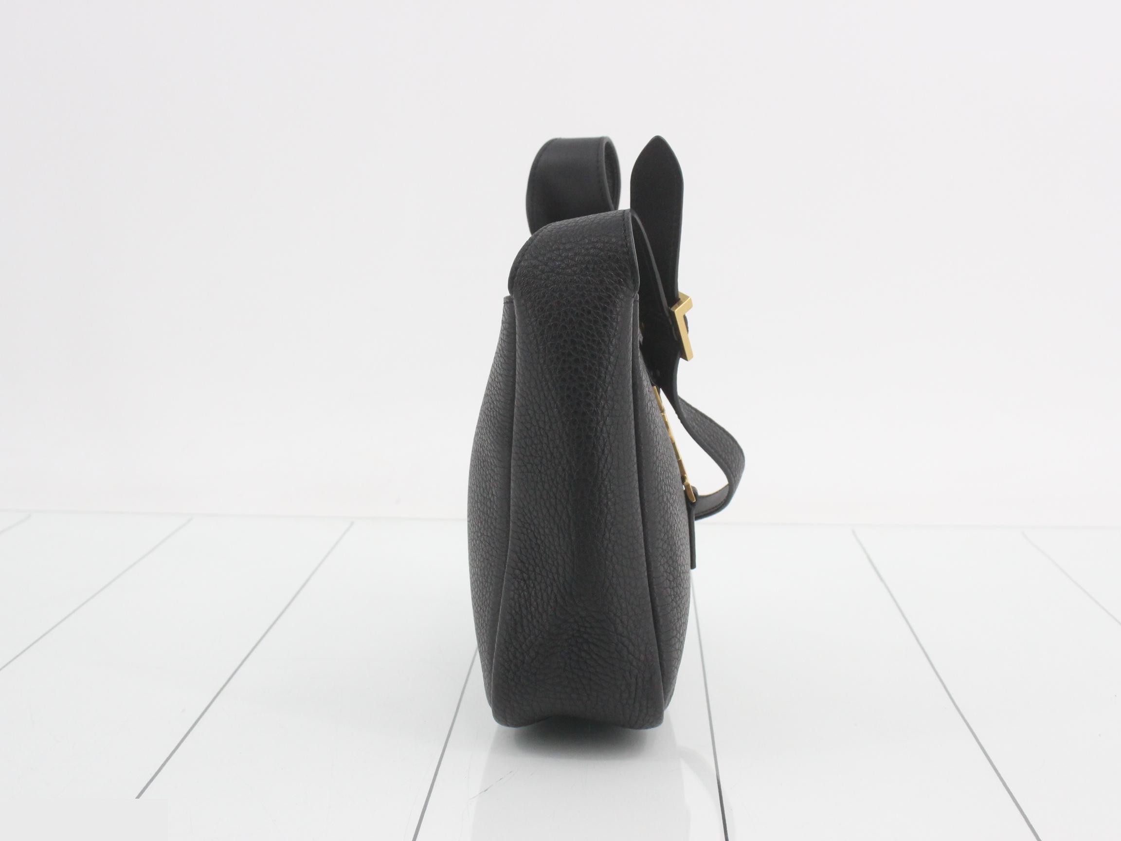 LE5A7 Leather One-Shoulder Bag with Case, Black — view 4