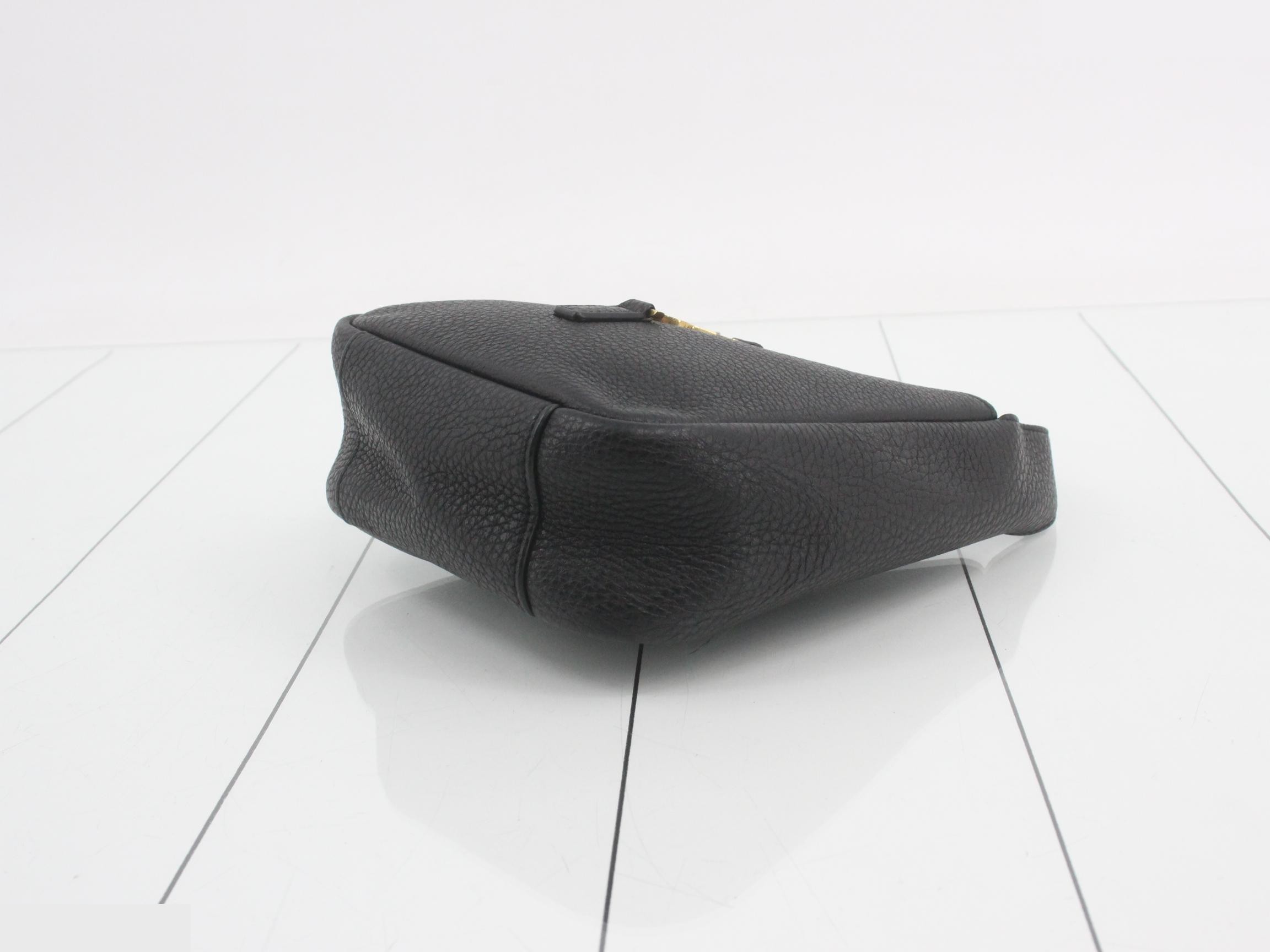 LE5A7 Leather One-Shoulder Bag with Case, Black — view 6