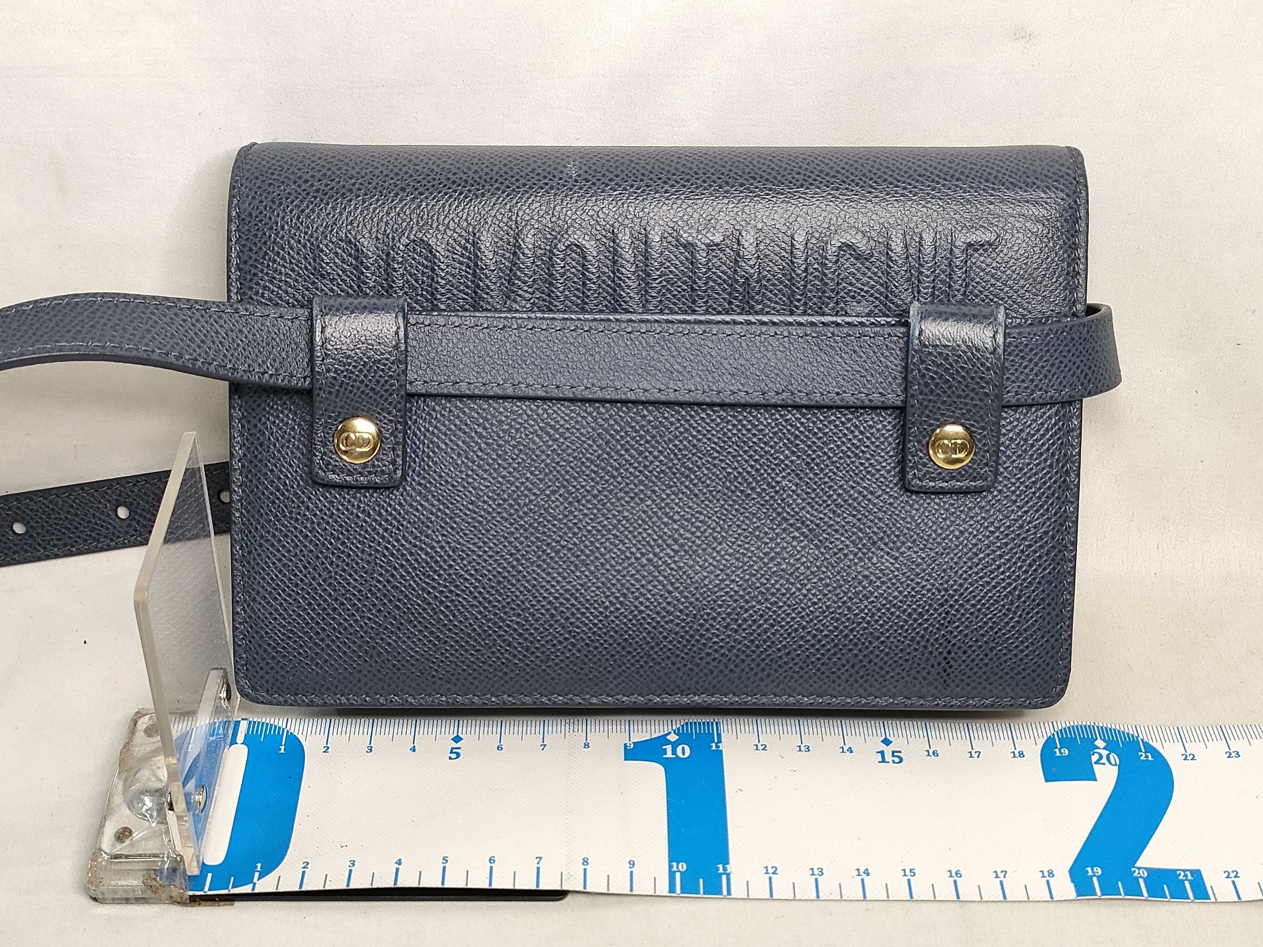 30 Montaigne Leather 2-Way Shoulder Bag Navy Shoulder Bag — view 2