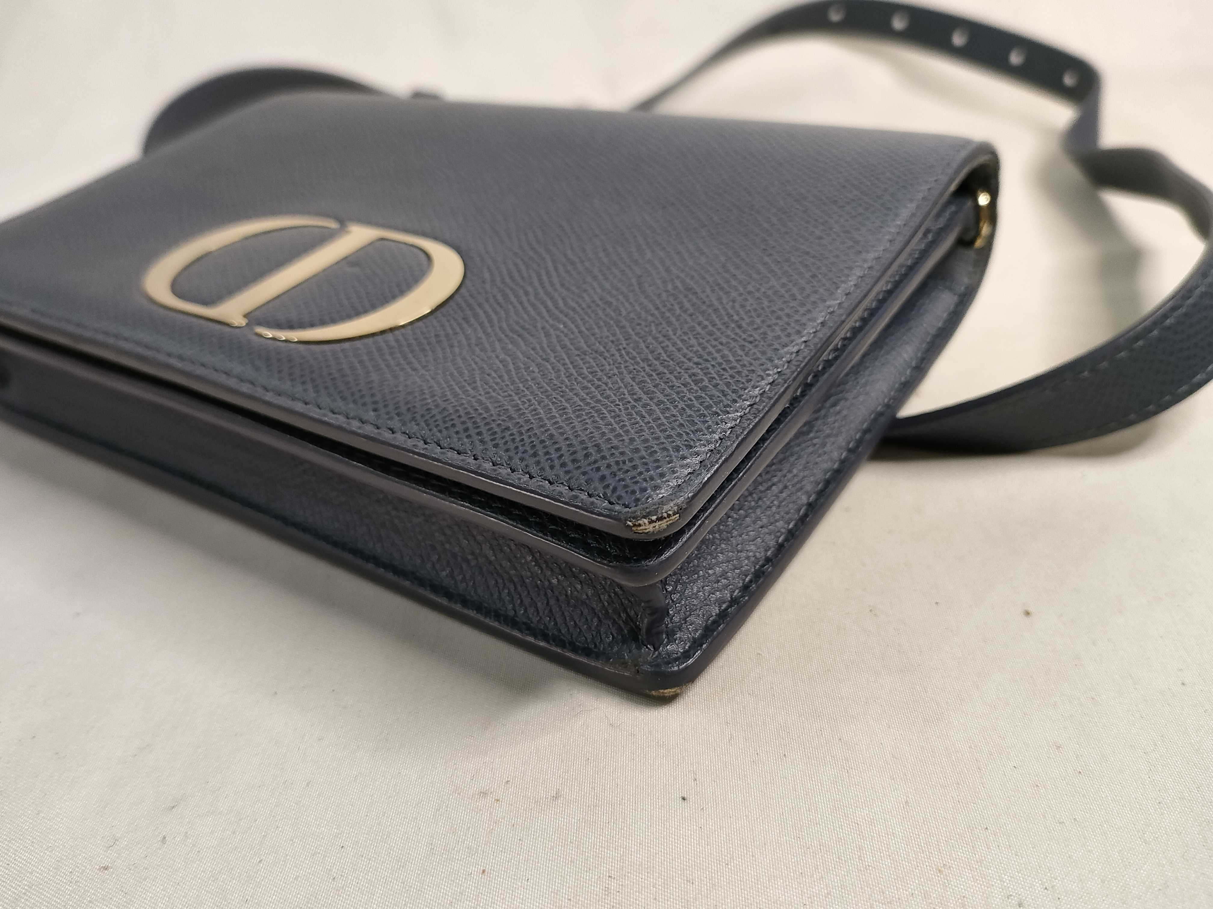 30 Montaigne Leather 2-Way Shoulder Bag Navy Shoulder Bag — view 6
