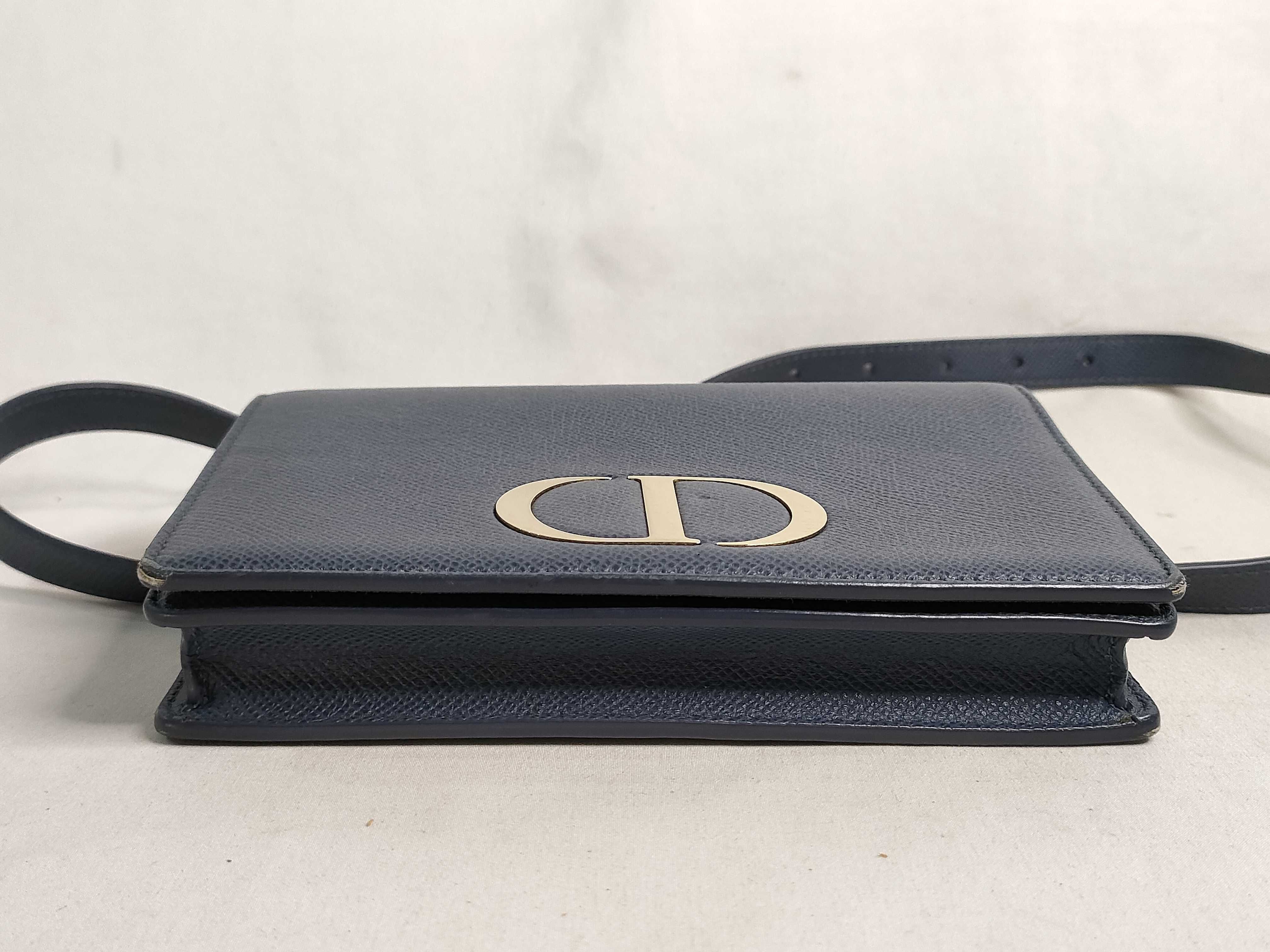 30 Montaigne Leather 2-Way Shoulder Bag Navy Shoulder Bag — view 7