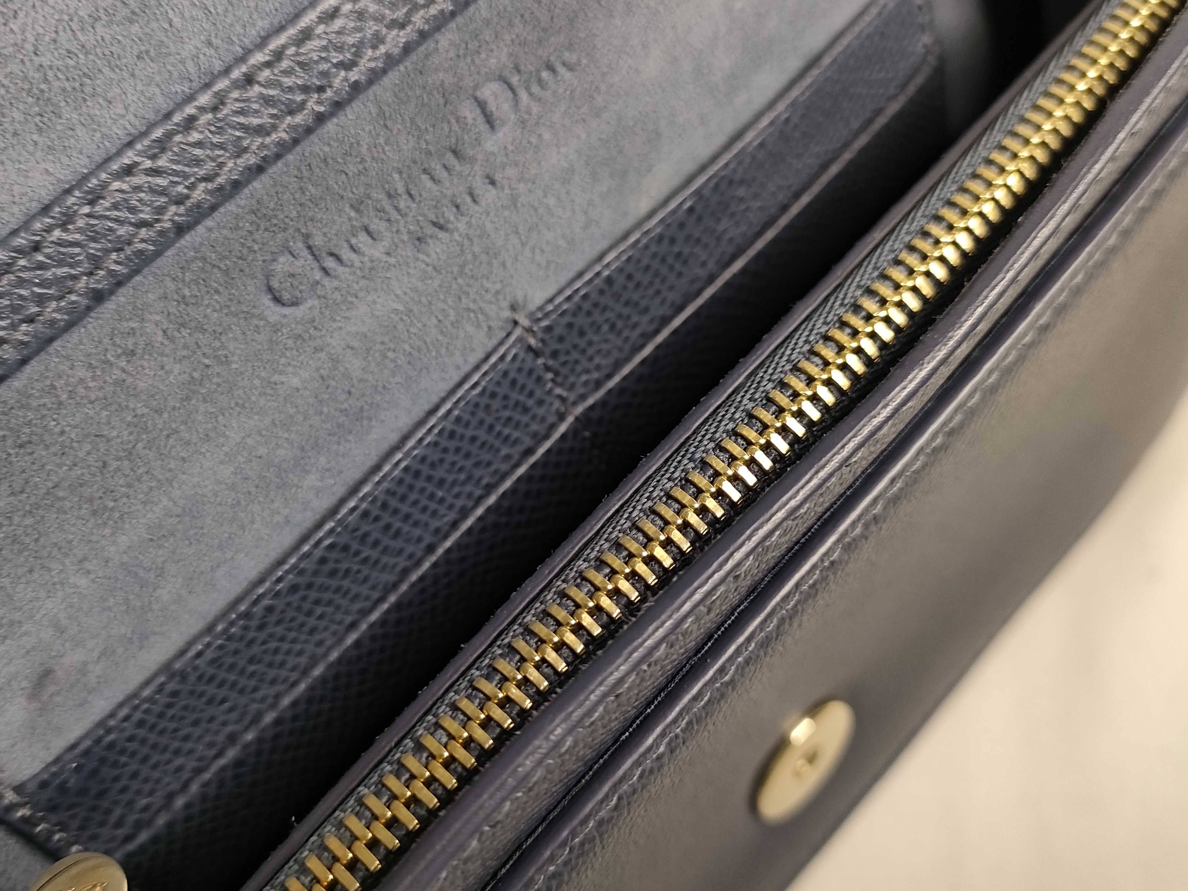 30 Montaigne Leather 2-Way Shoulder Bag Navy Shoulder Bag — view 9