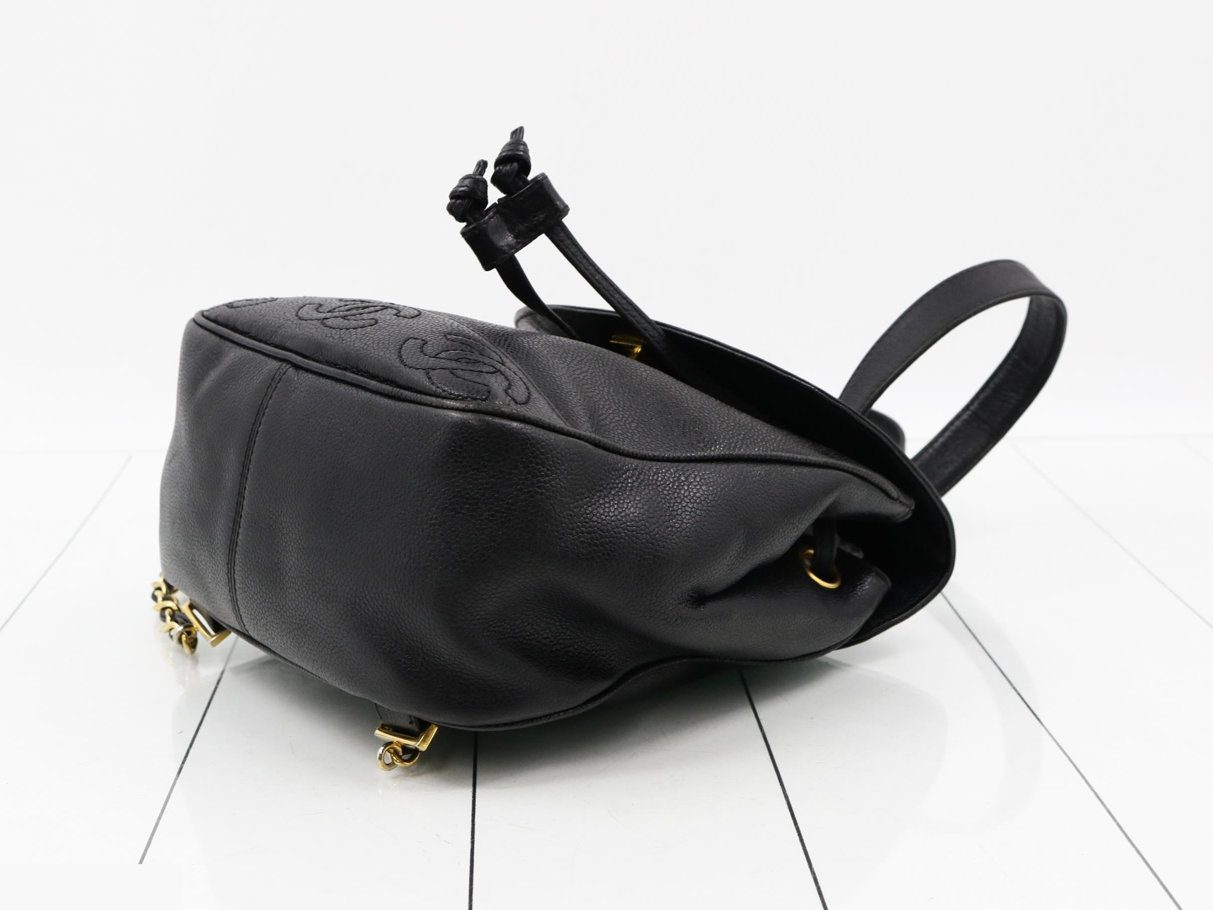 Caviar Skin Triple Coco Chain Backpack, Unit #4 — view 7
