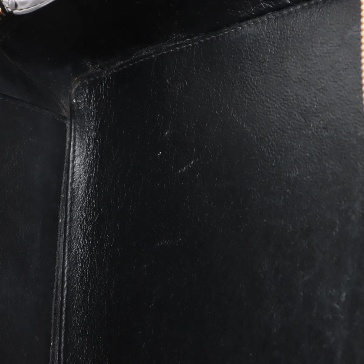 Matelasse Patent Leather 2WAY Handbag Black Gold Hardware — view 11