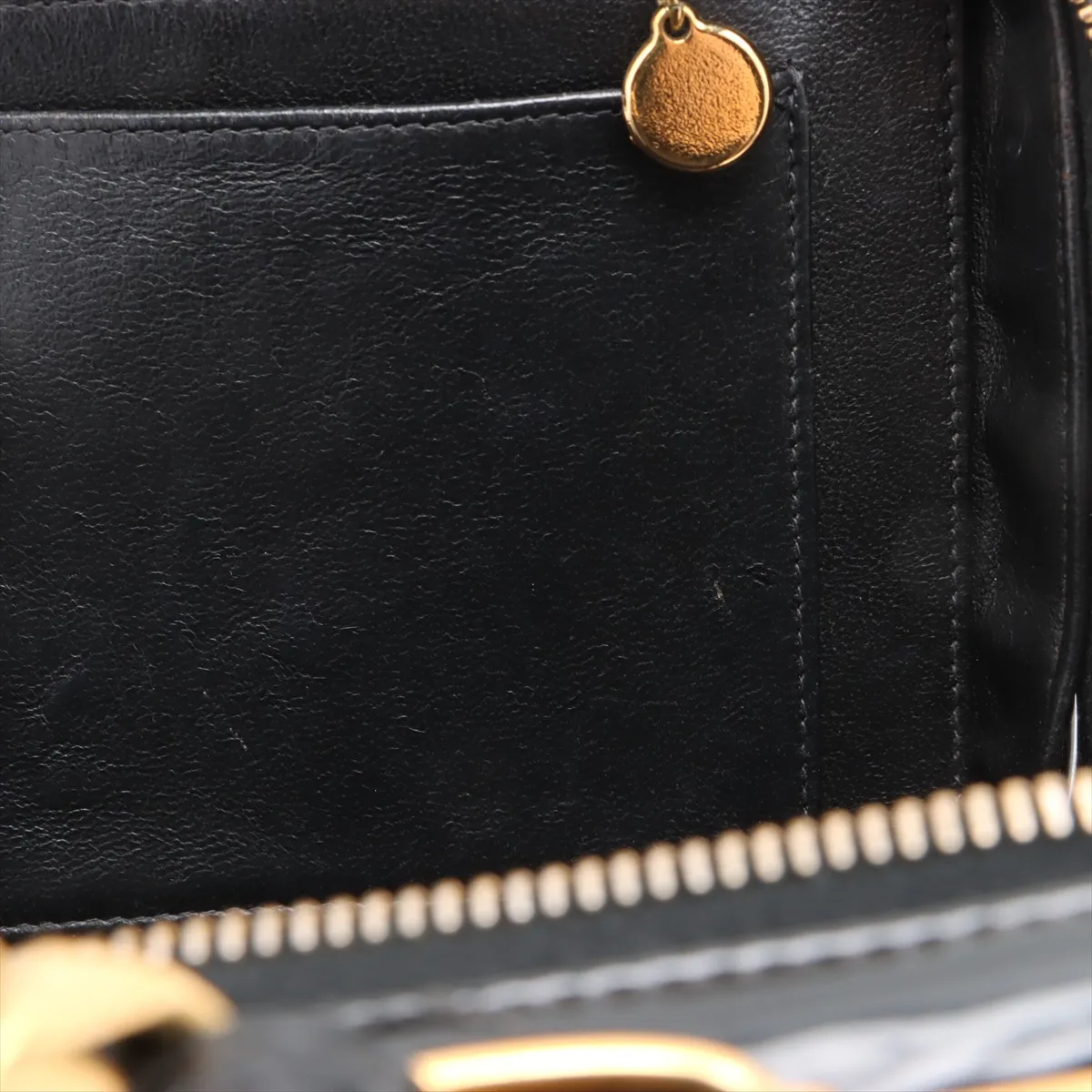 Matelasse Patent Leather 2WAY Handbag Black Gold Hardware — view 12