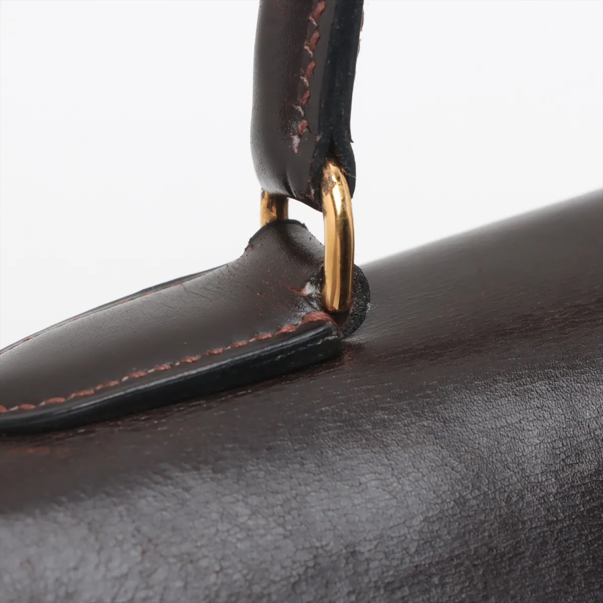 [Individually wrapped] Hermes Kelly 32 LeTourne Toile ash x Box calf Brown x Beige Gold hardware I: 1979 Cadena hardened lock — view 11