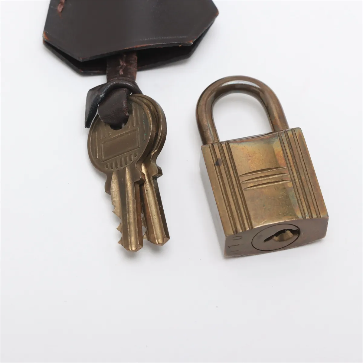 [Individually wrapped] Hermes Kelly 32 LeTourne Toile ash x Box calf Brown x Beige Gold hardware I: 1979 Cadena hardened lock — view 12