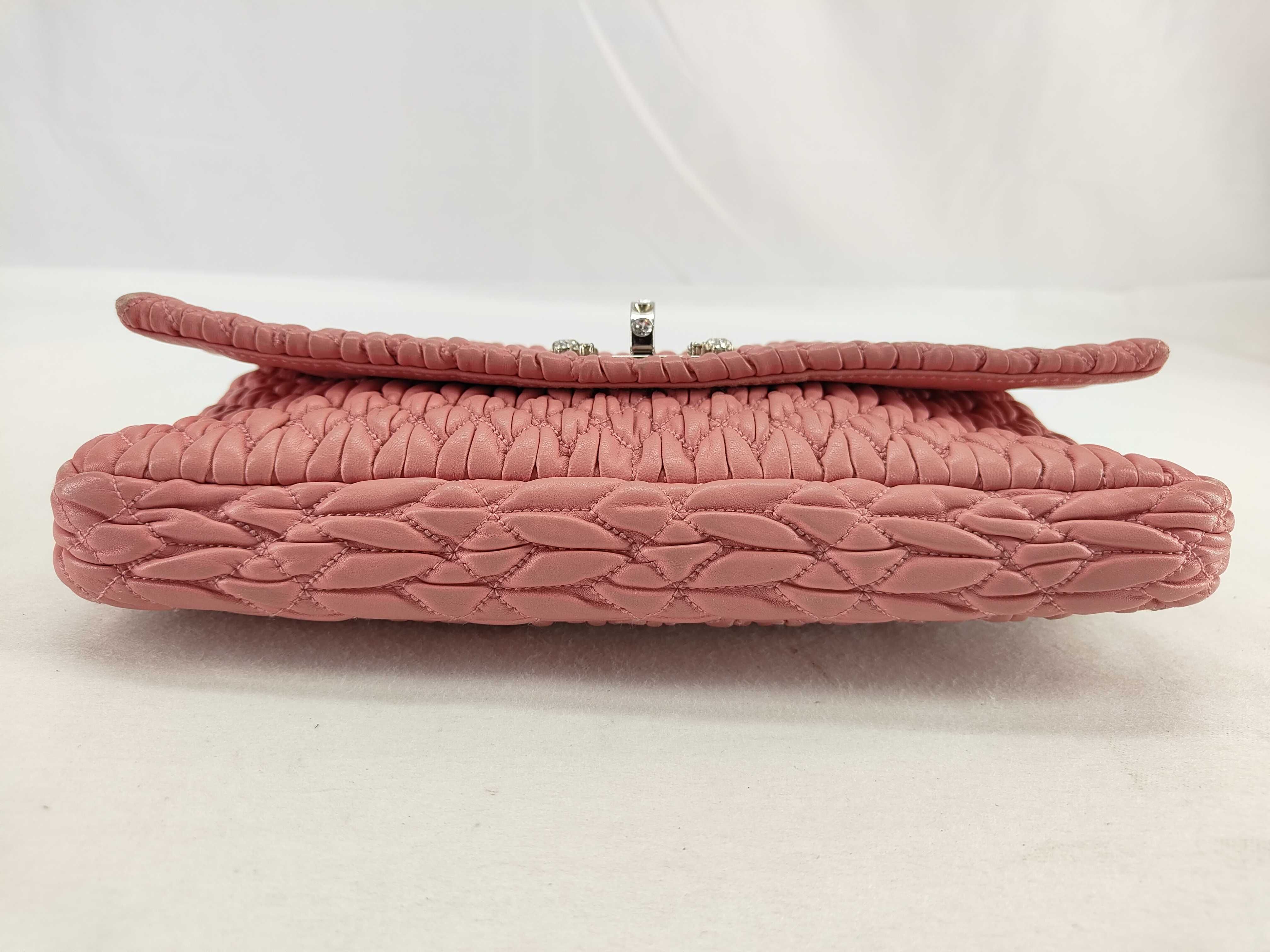 Nappa Crystal Leather 2-Way Shoulder Bag, Pink RP0233 (Shoulder Bag) — view 7