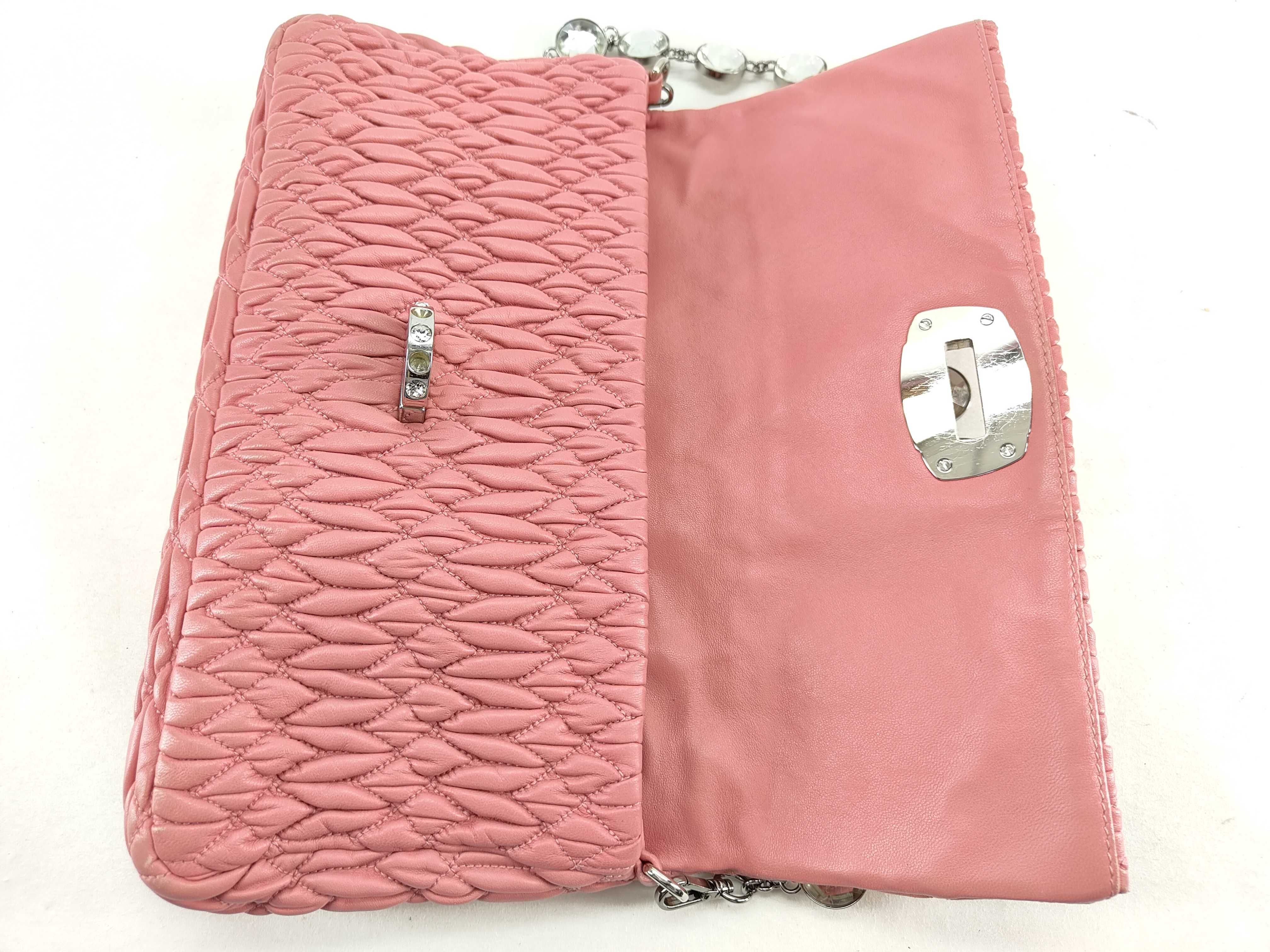 Nappa Crystal Leather 2-Way Shoulder Bag, Pink RP0233 (Shoulder Bag) — view 8