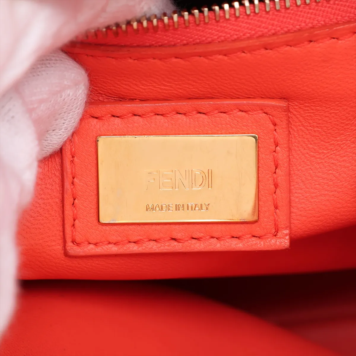 Mini Peekaboo Leather 2-Way Handbag, Orange, 8BN244 — view 12