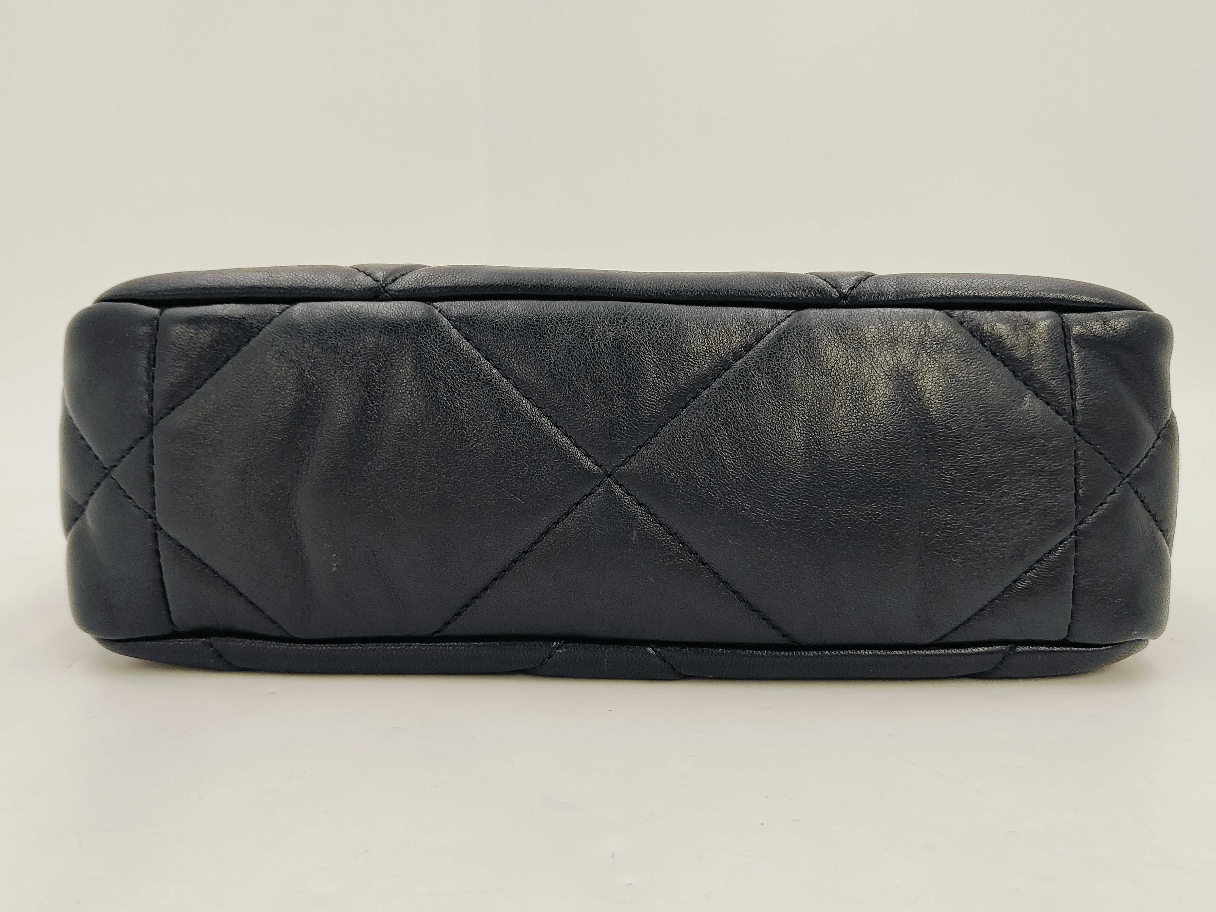 19 Bag, Black Quilted Lambskin, Small, Gold Hardware, Serial No. 31, with Card, Shoulder Bag — view 7
