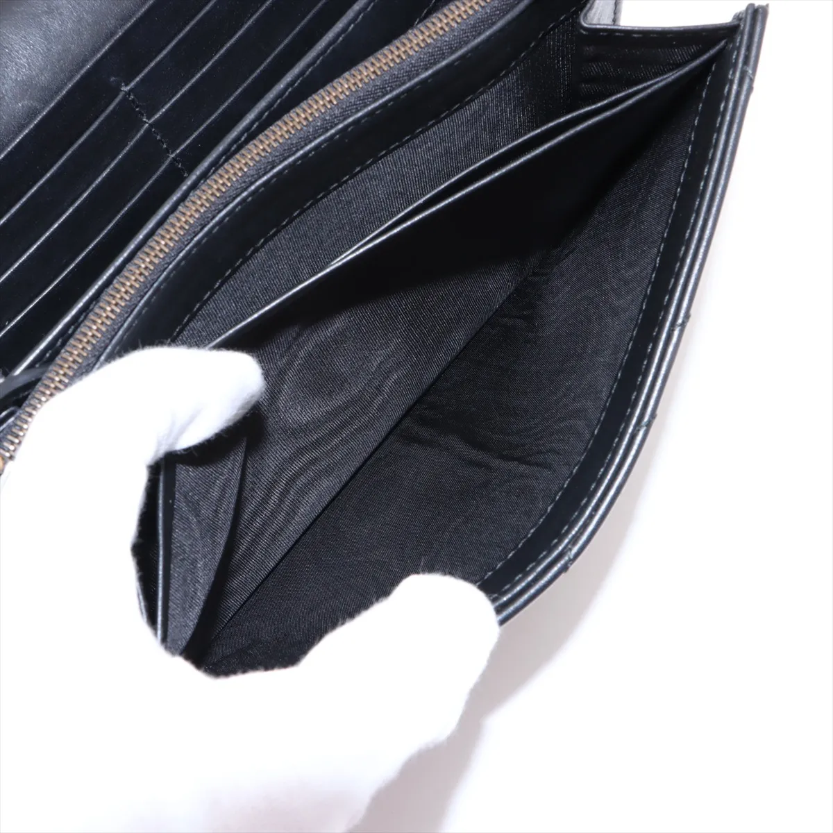 GG Marmont Leather Chain Wallet Black 474575 — view 11