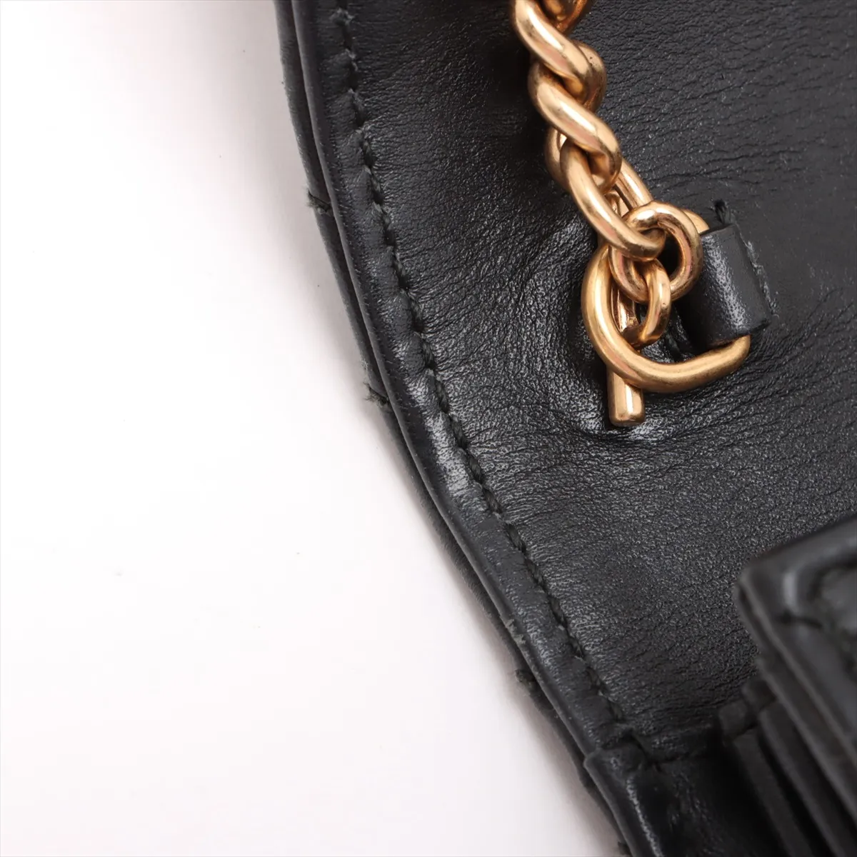 GG Marmont Leather Chain Wallet Black 474575 — view 13