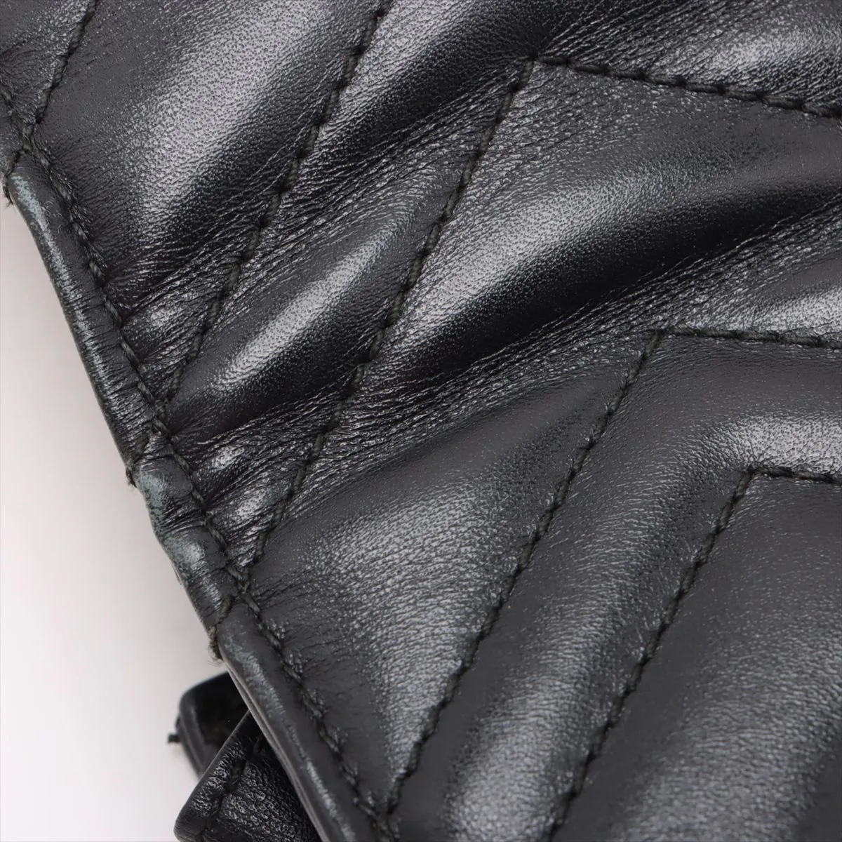 GG Marmont Leather Chain Wallet Black 474575 — view 15