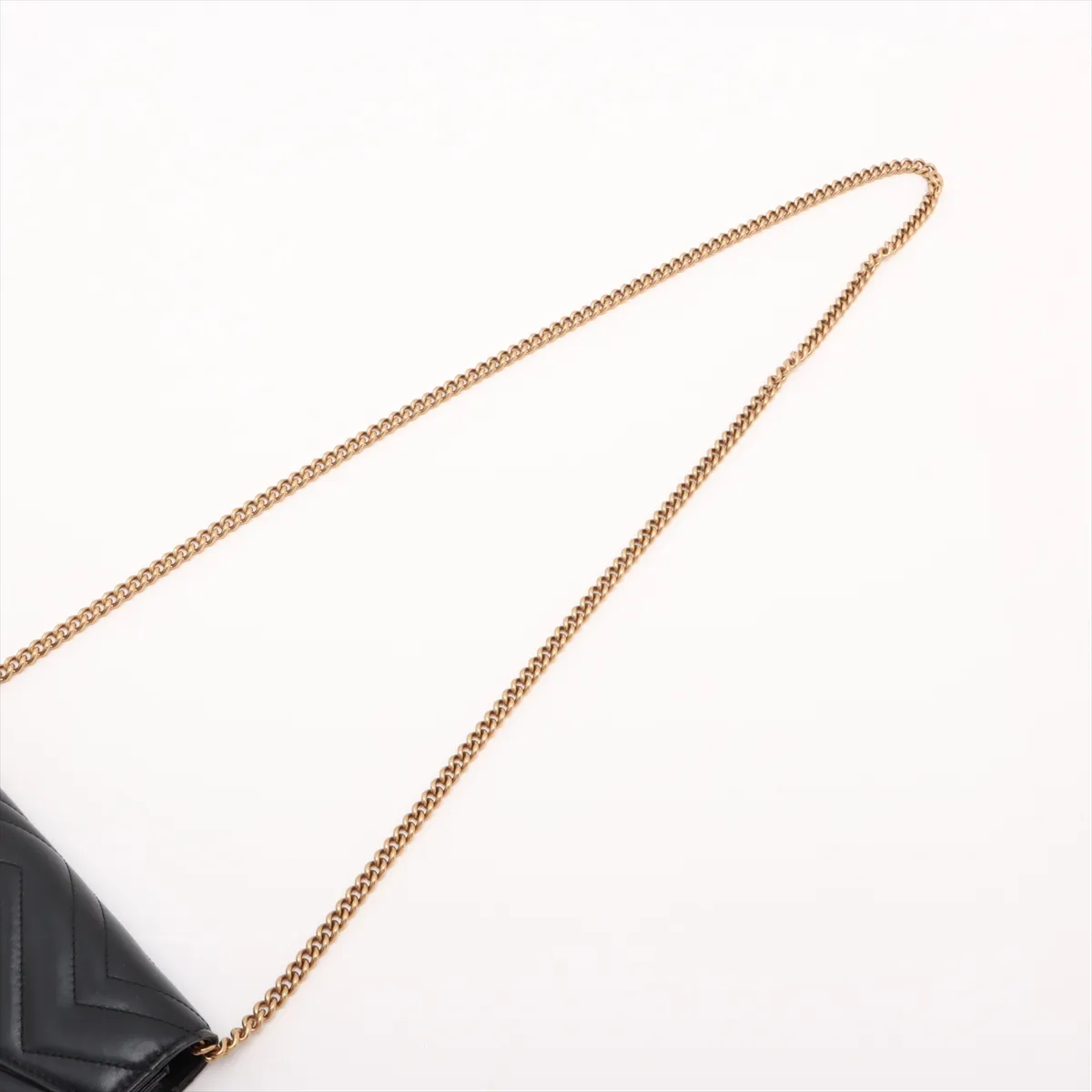 GG Marmont Leather Chain Wallet Black 474575 — view 5