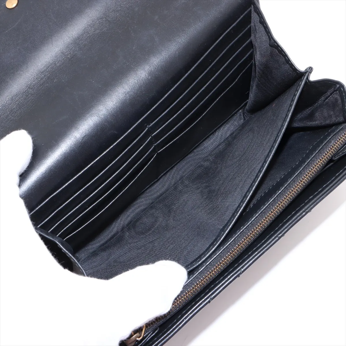 GG Marmont Leather Chain Wallet Black 474575 — view 6