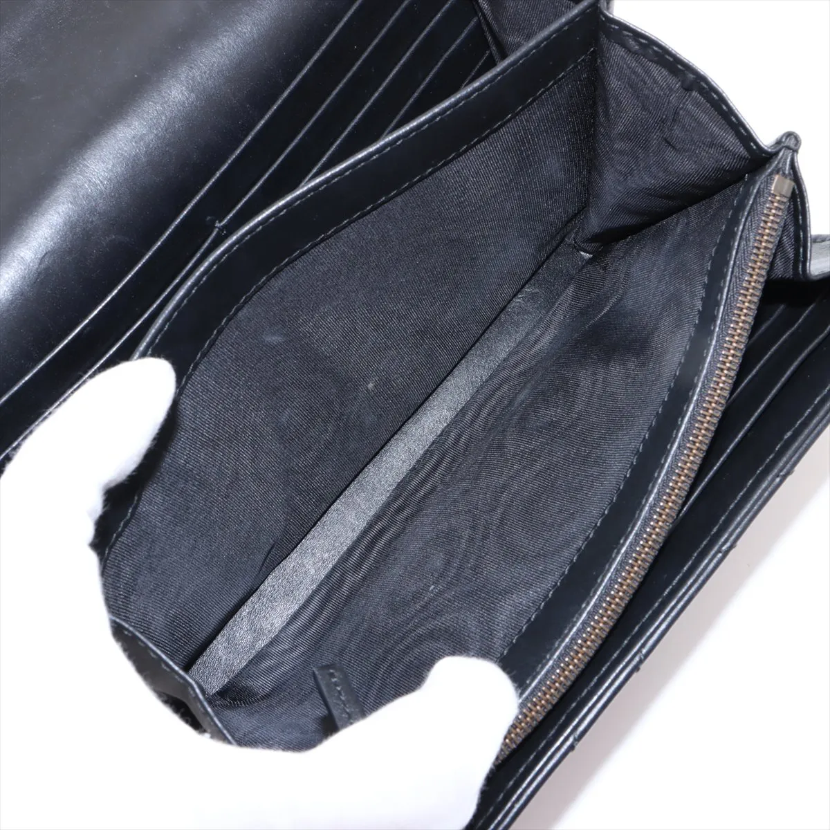 GG Marmont Leather Chain Wallet Black 474575 — view 8