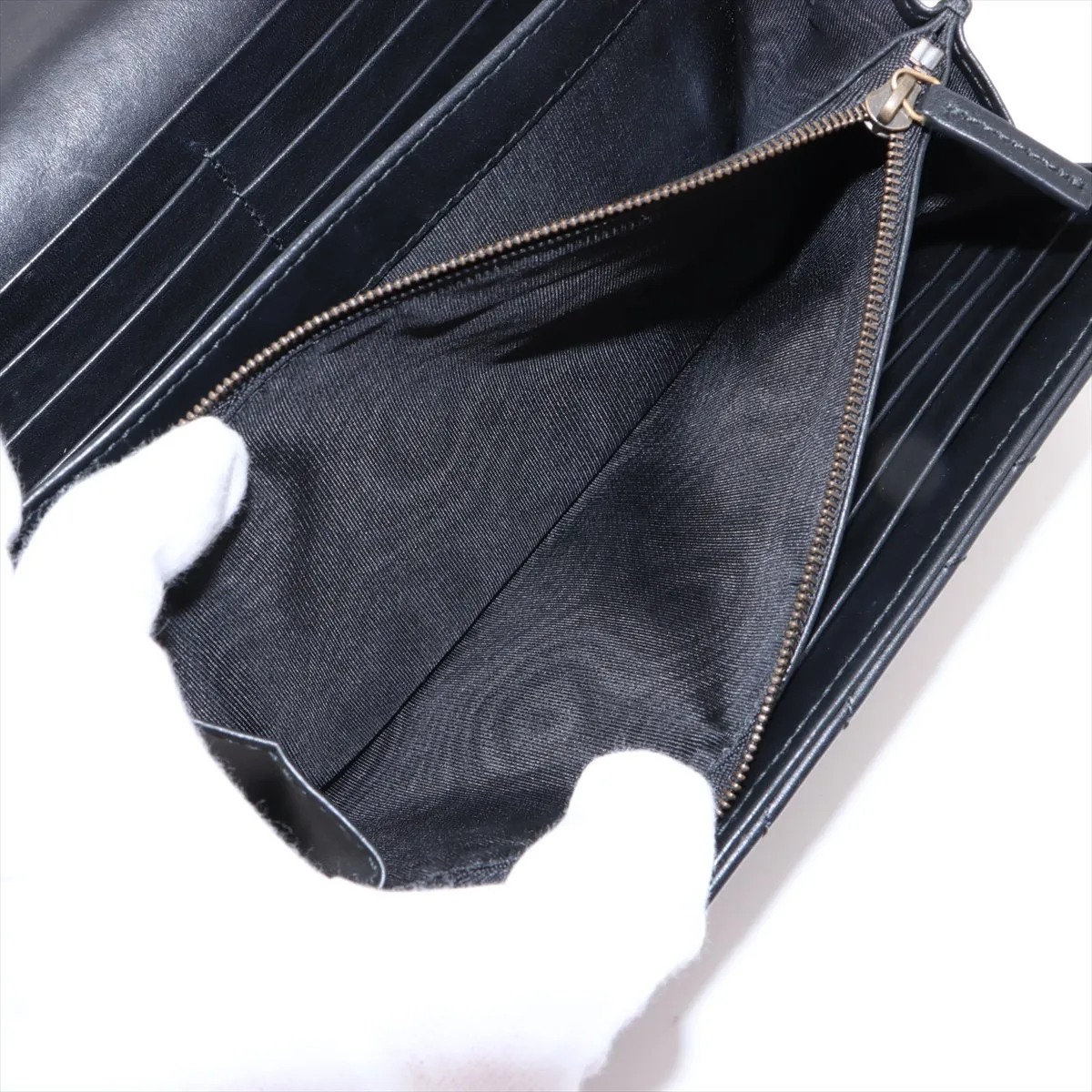GG Marmont Leather Chain Wallet Black 474575 — view 9