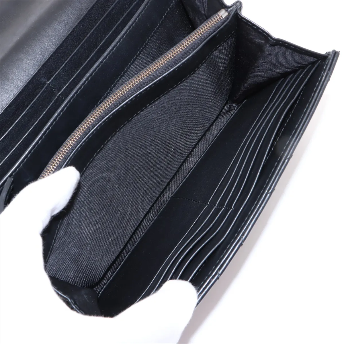 GG Marmont Leather Chain Wallet Black 474575 — view 10