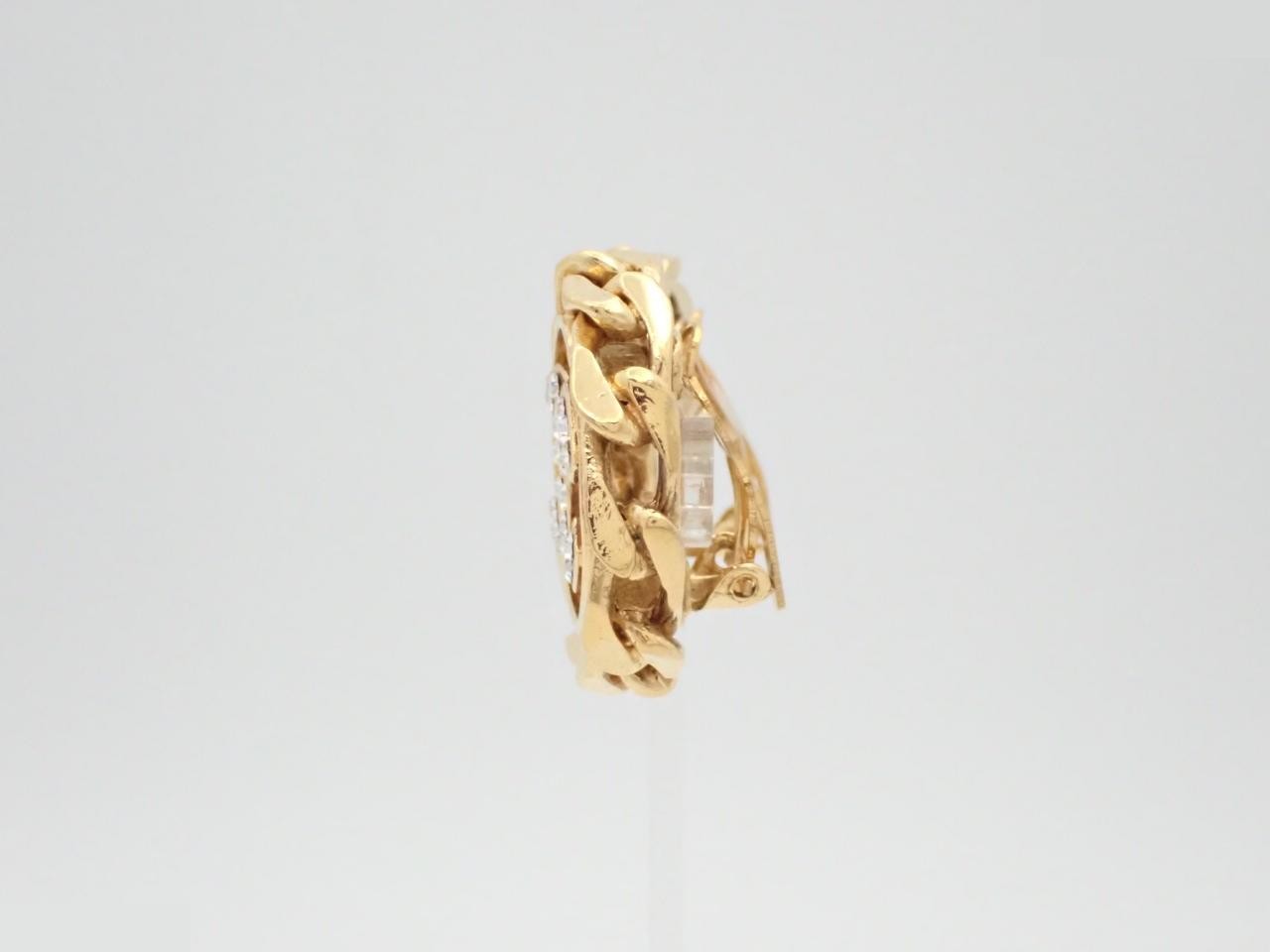 earrings, stamped "2" and "3," featuring the Coco Mark and rhinestones, 2.7cm wide. — view 3