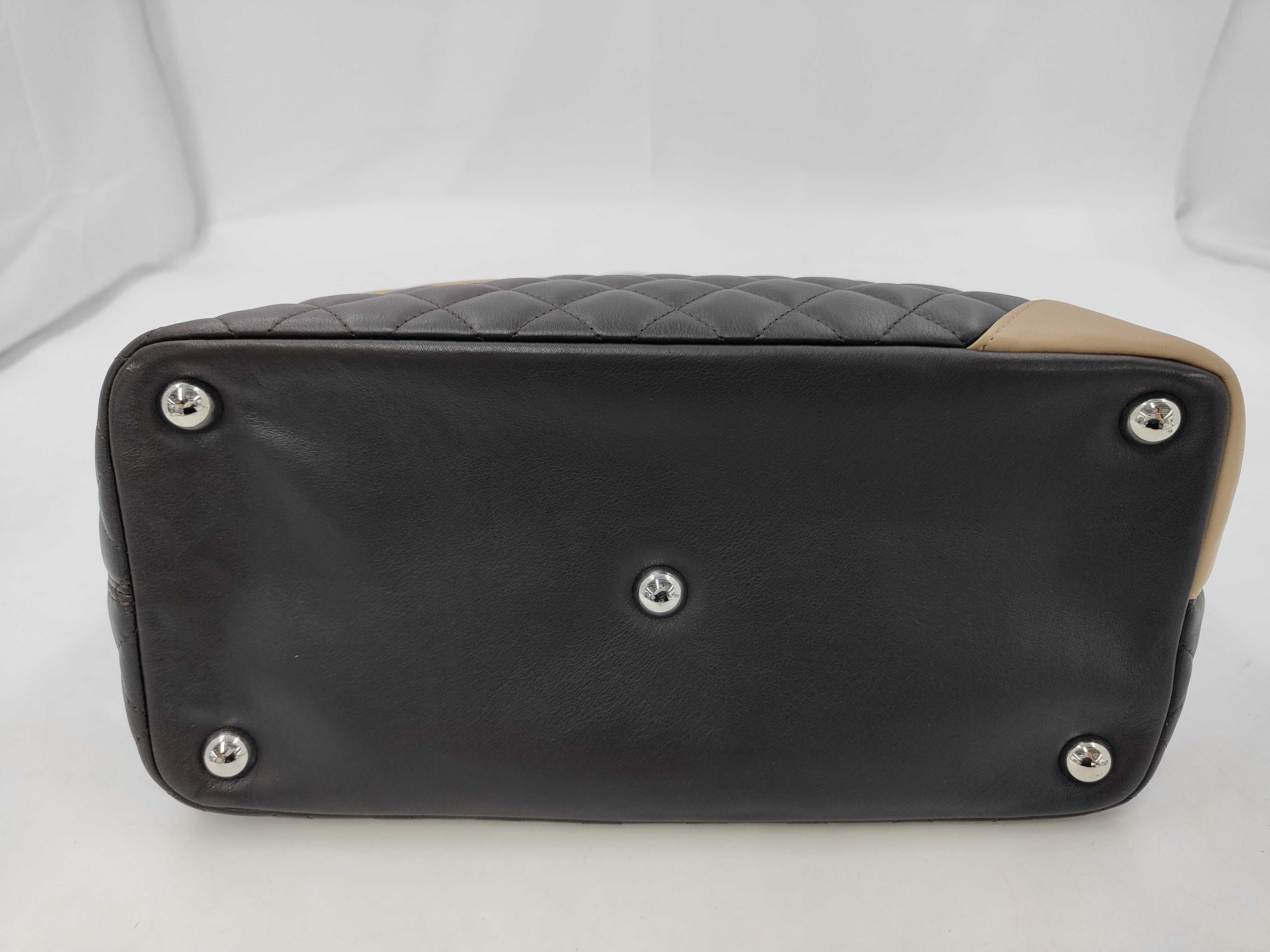 Cambon Large Tote, serial number 9, calfskin, dark brown, silver (SV) handbag — view 3