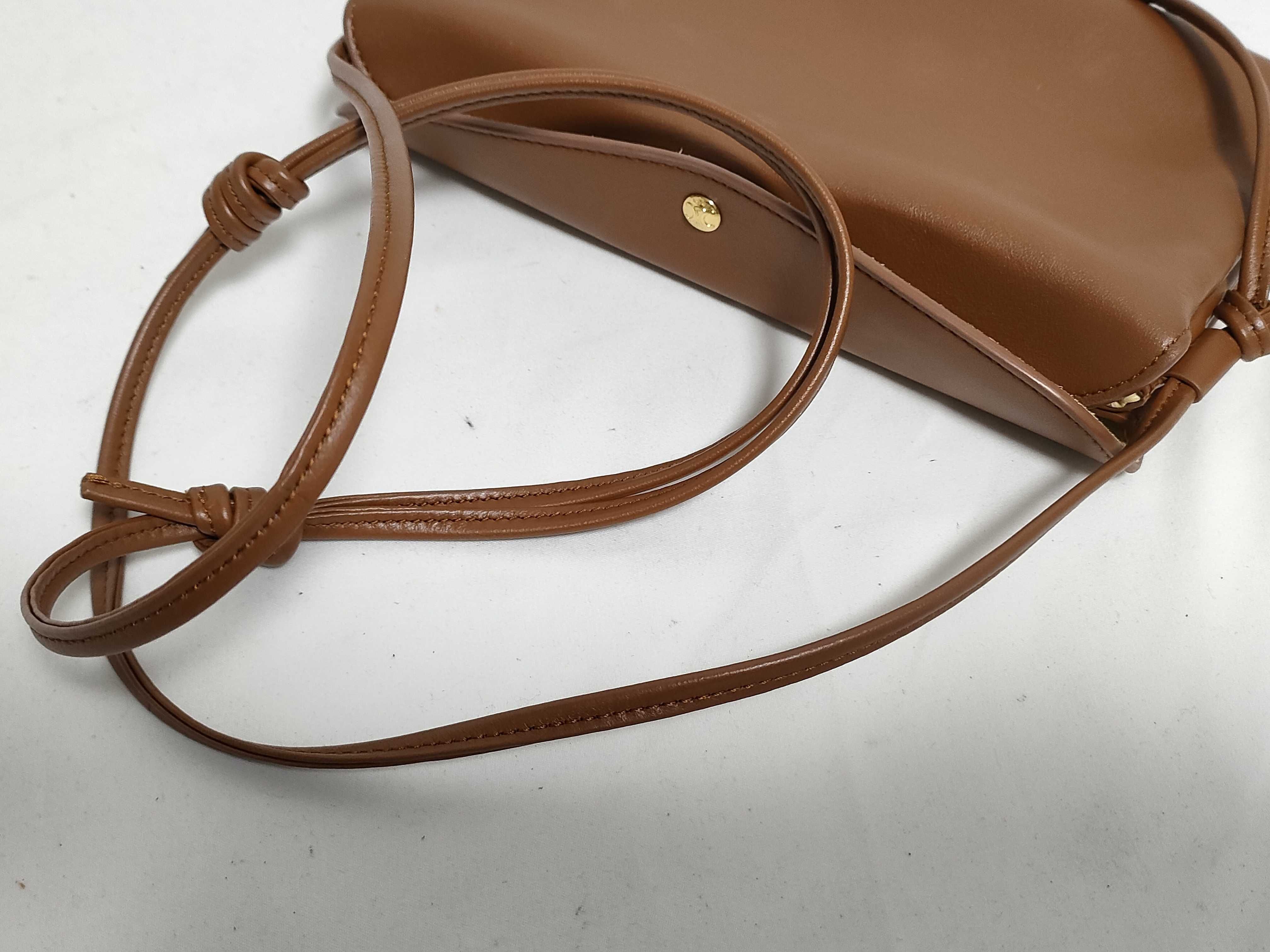 Trio Flap Leather Shoulder Bag, Brown Shoulder Bag — view 3