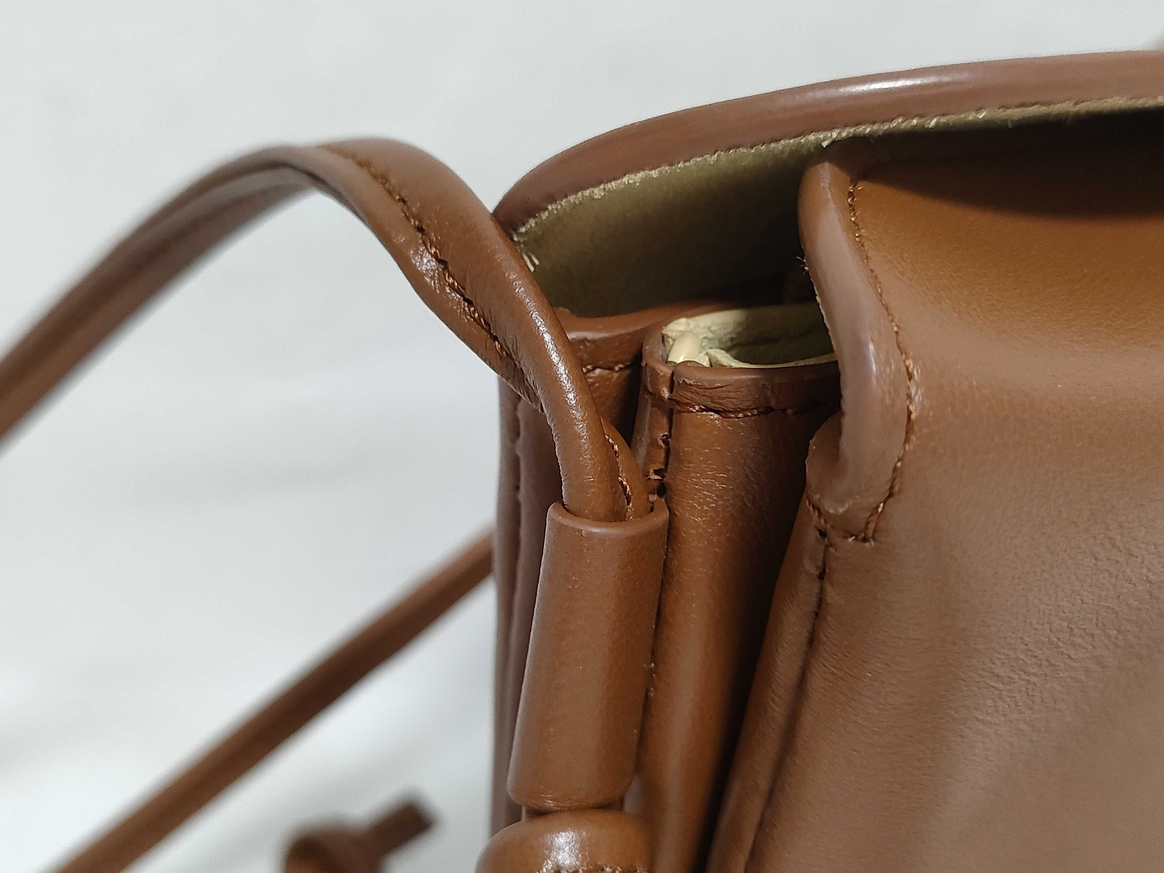 Trio Flap Leather Shoulder Bag, Brown Shoulder Bag — view 5