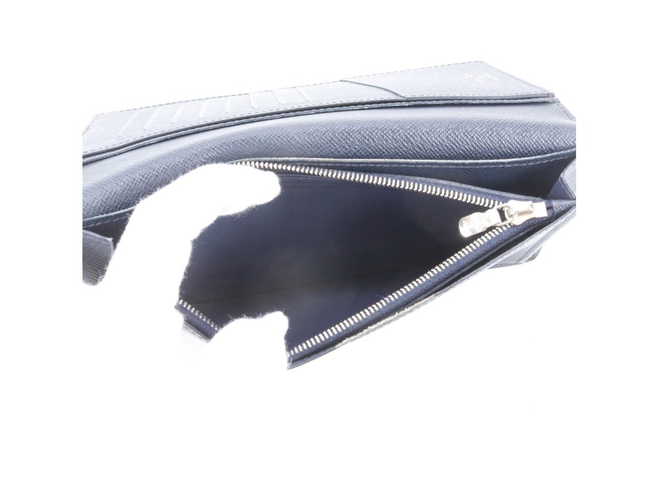 Epi Portefeuille Brazza Blue Marine M61816 Leather Long Wallet — view 7