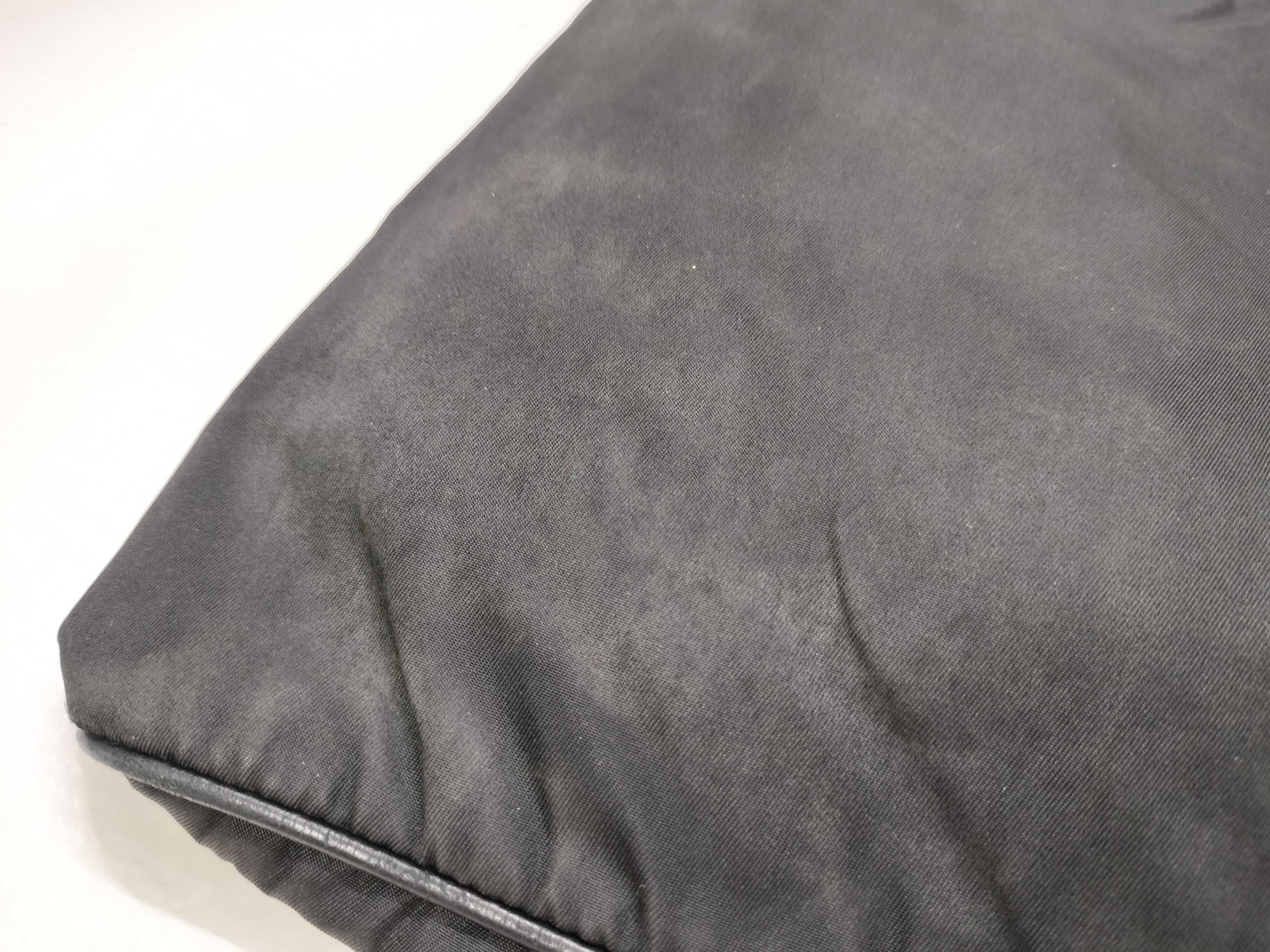 nylon shoulder bag with triangular logo, black handbag. — view 14