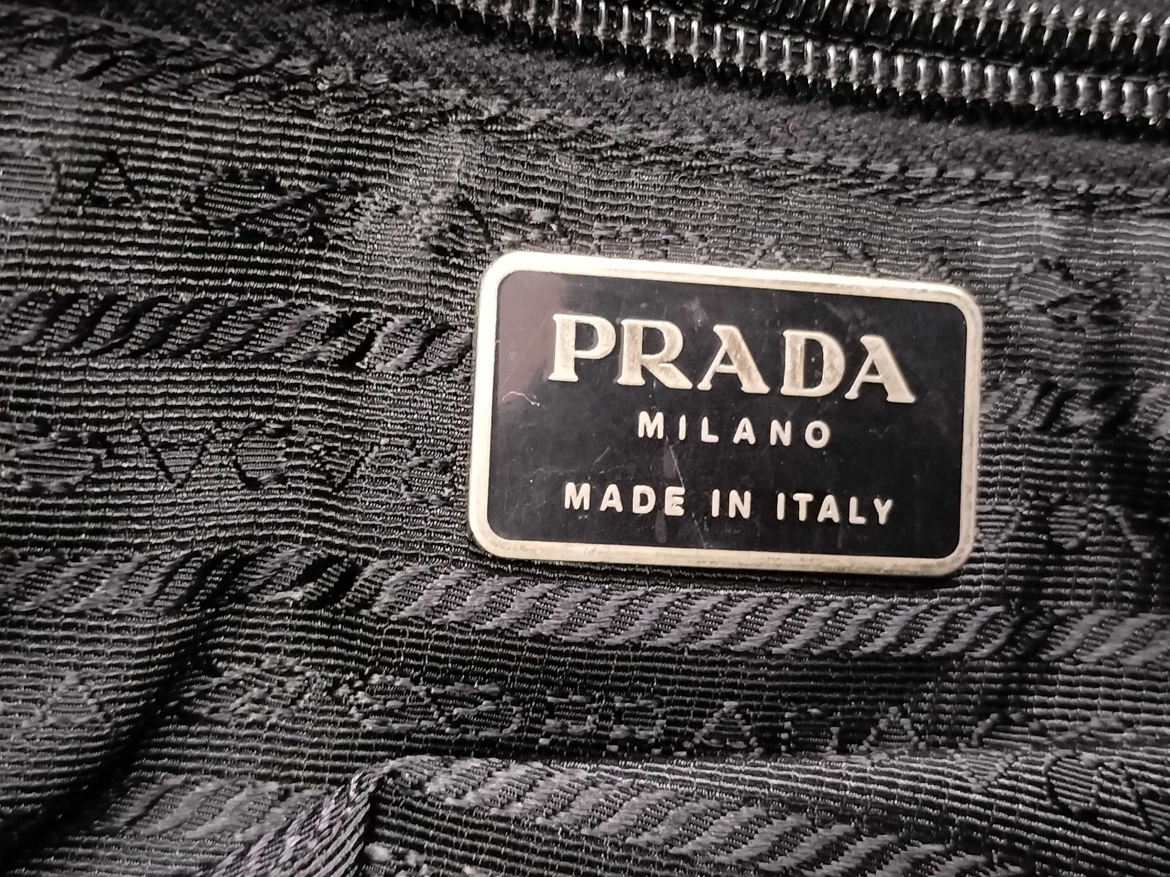 nylon shoulder bag with triangular logo, black handbag. — view 8
