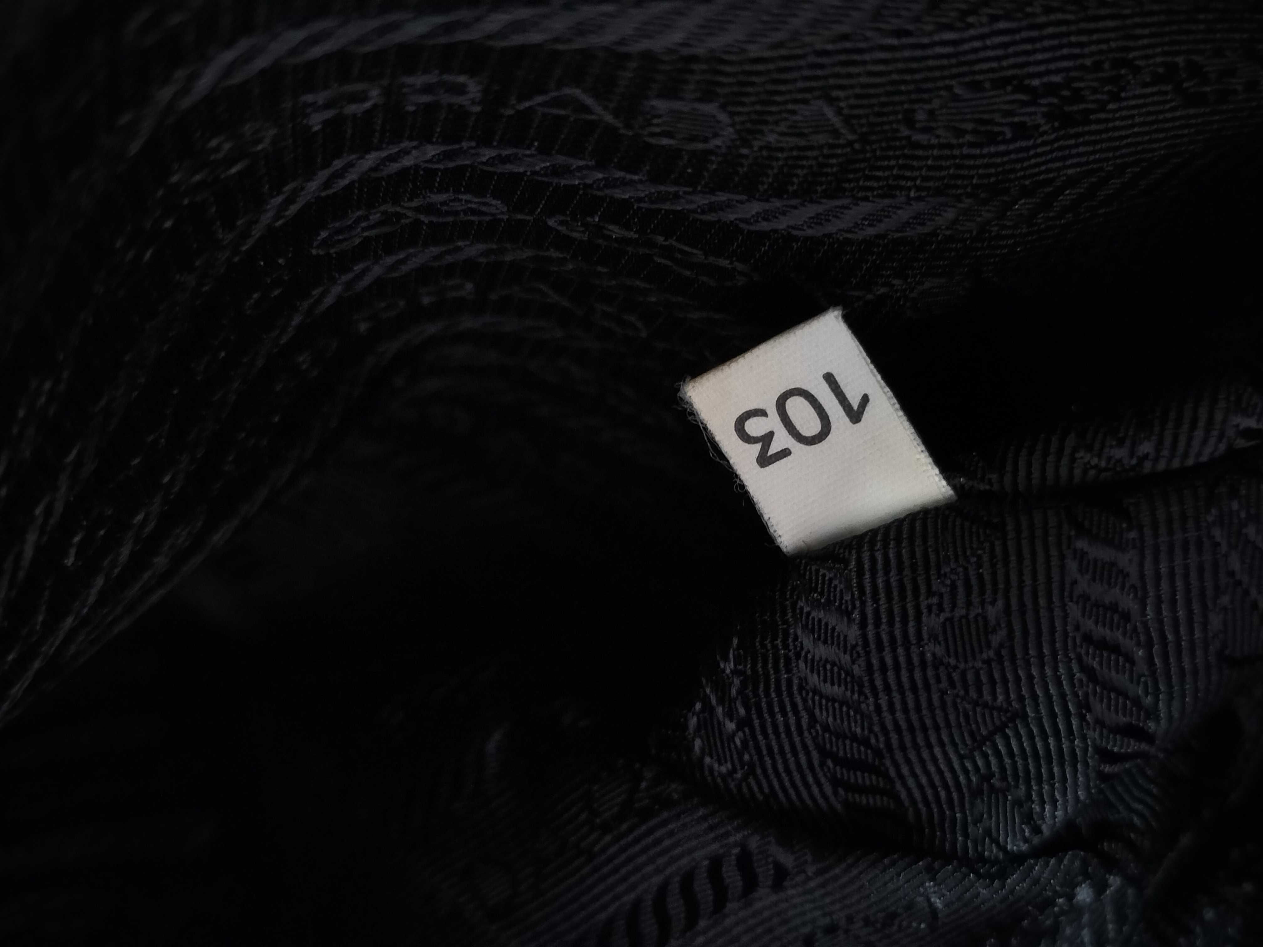 nylon shoulder bag with triangular logo, black handbag. — view 9