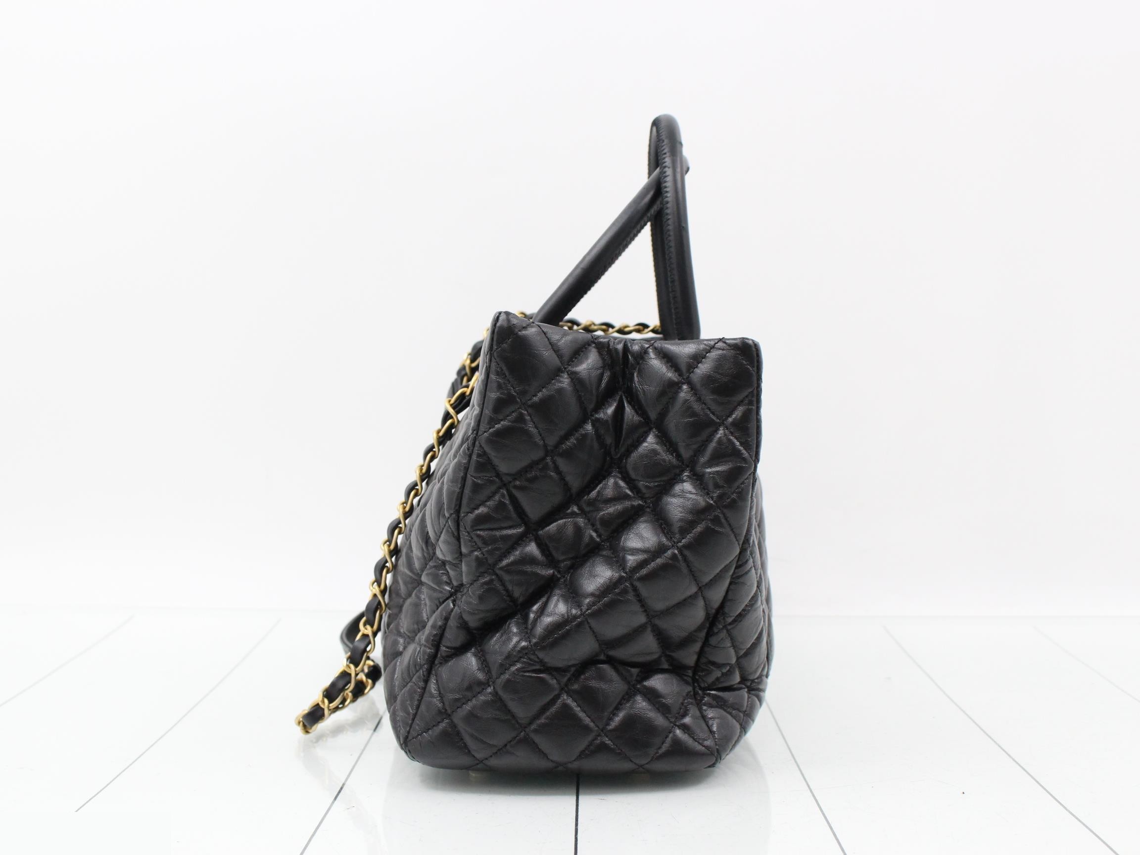 Matelassé Lambskin 2-Way Handbag/Chain Tote — view 3