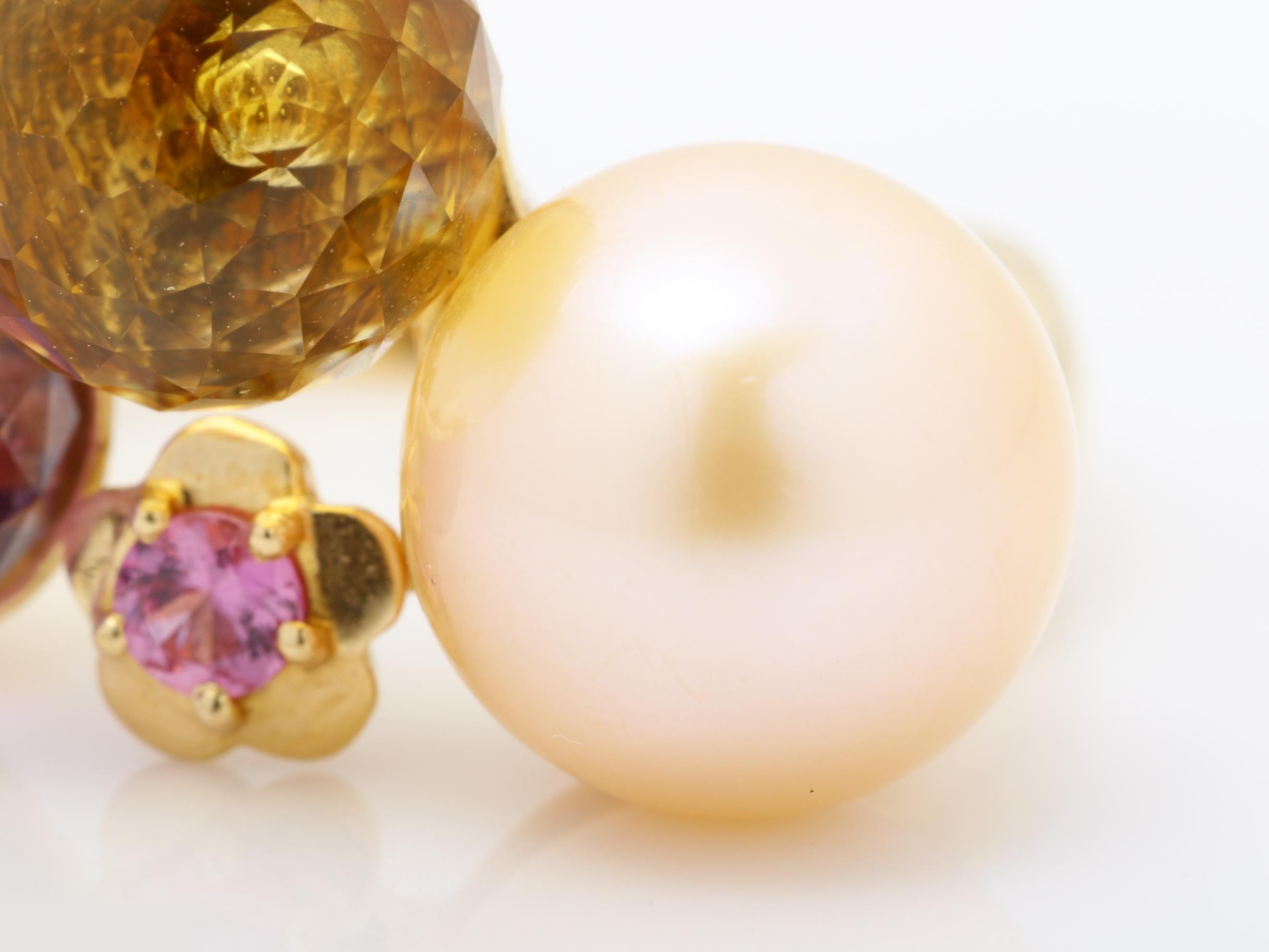 Mademoiselle Freshwater Pearl Amethyst Citrine Sapphire Ring — view 3